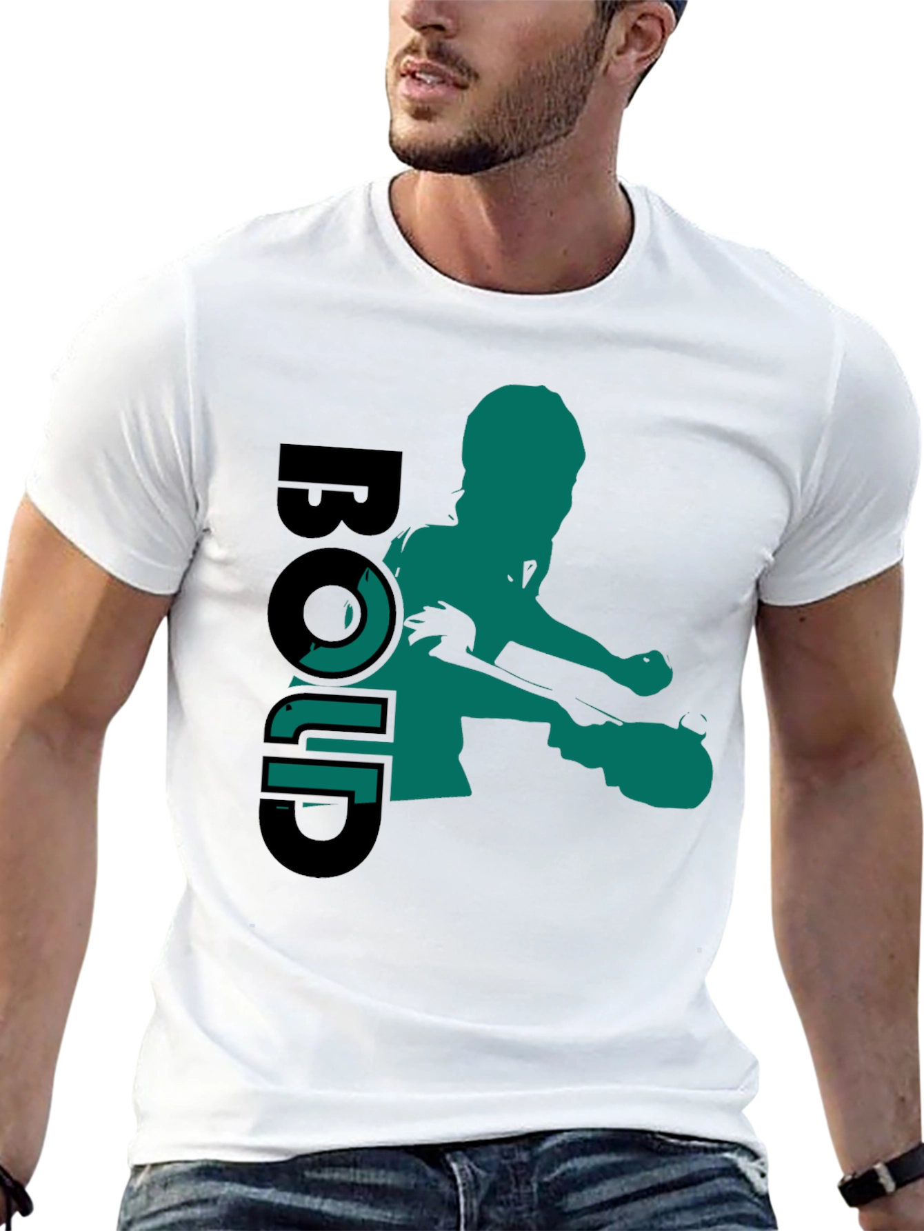 Bold Silhouette Graphic Tee - Black