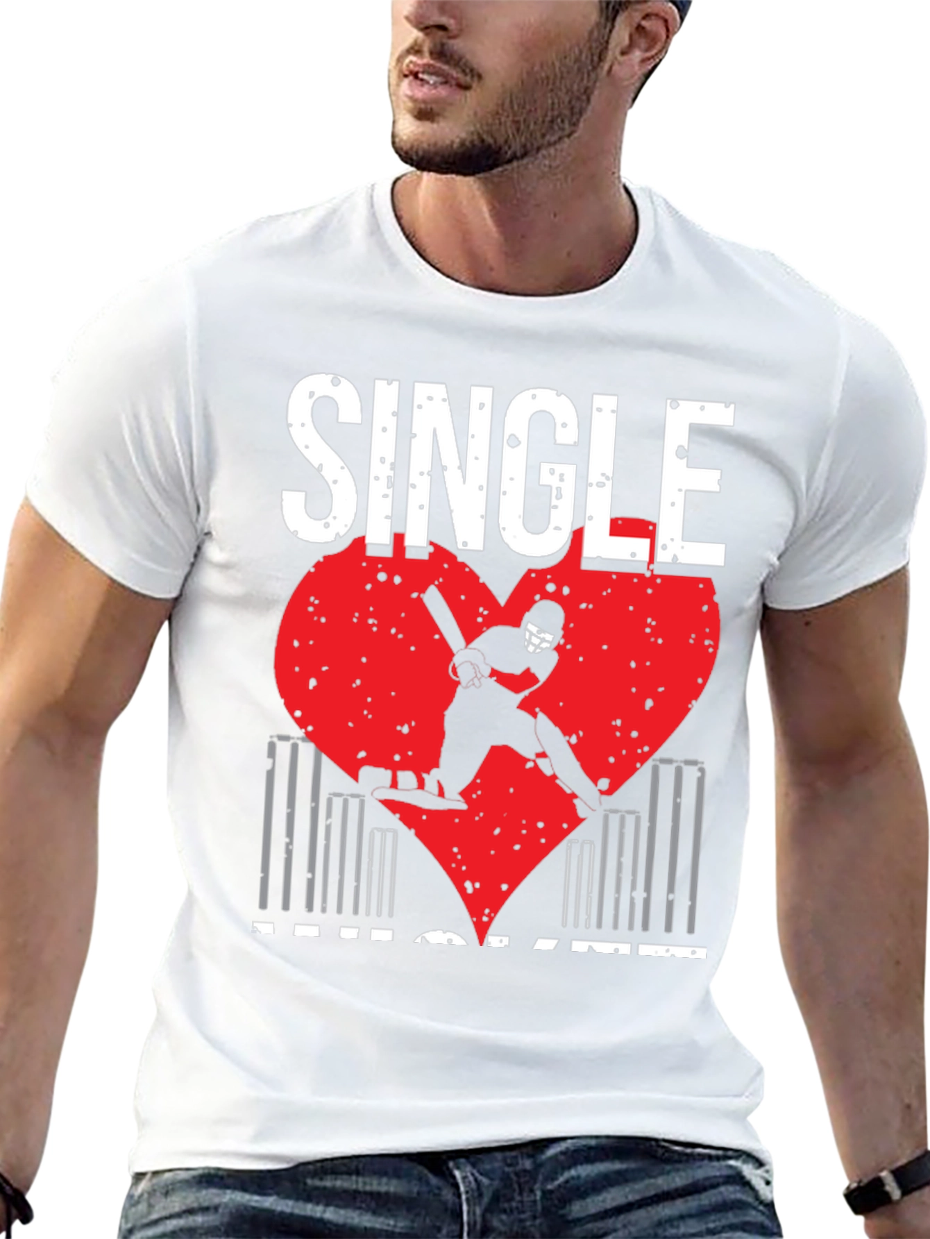 Single Cricket Heart T-Shirt
