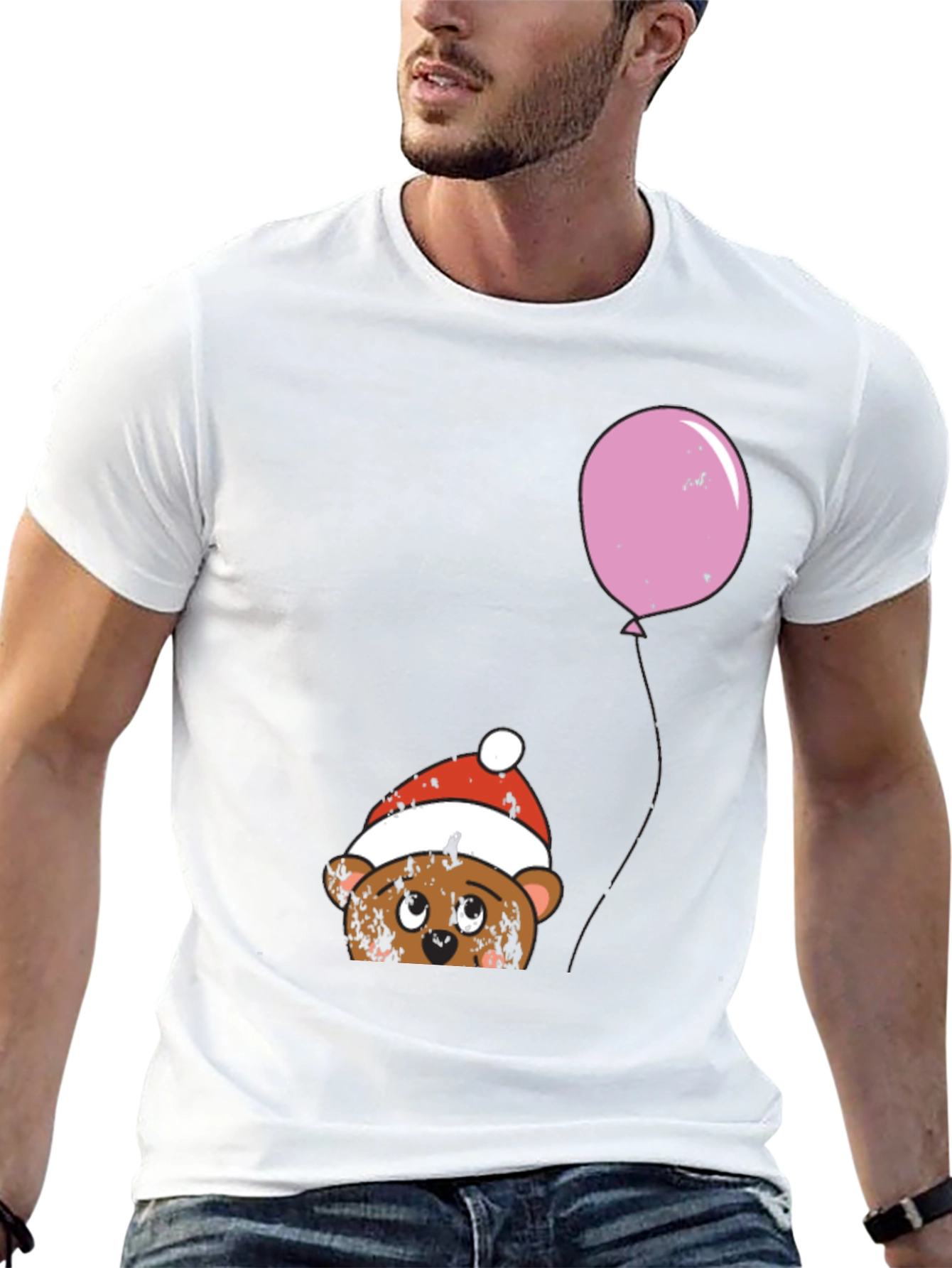 Cute Bear with Balloon Graphic Tee