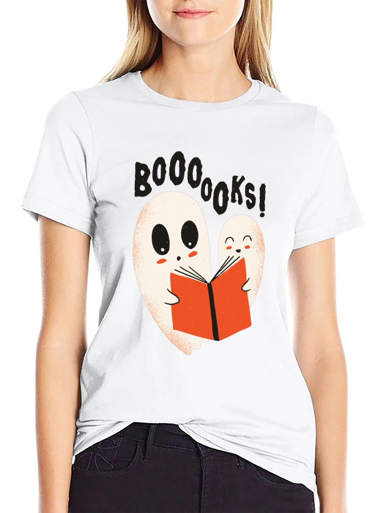 Booooks Ghost Reading T-Shirt