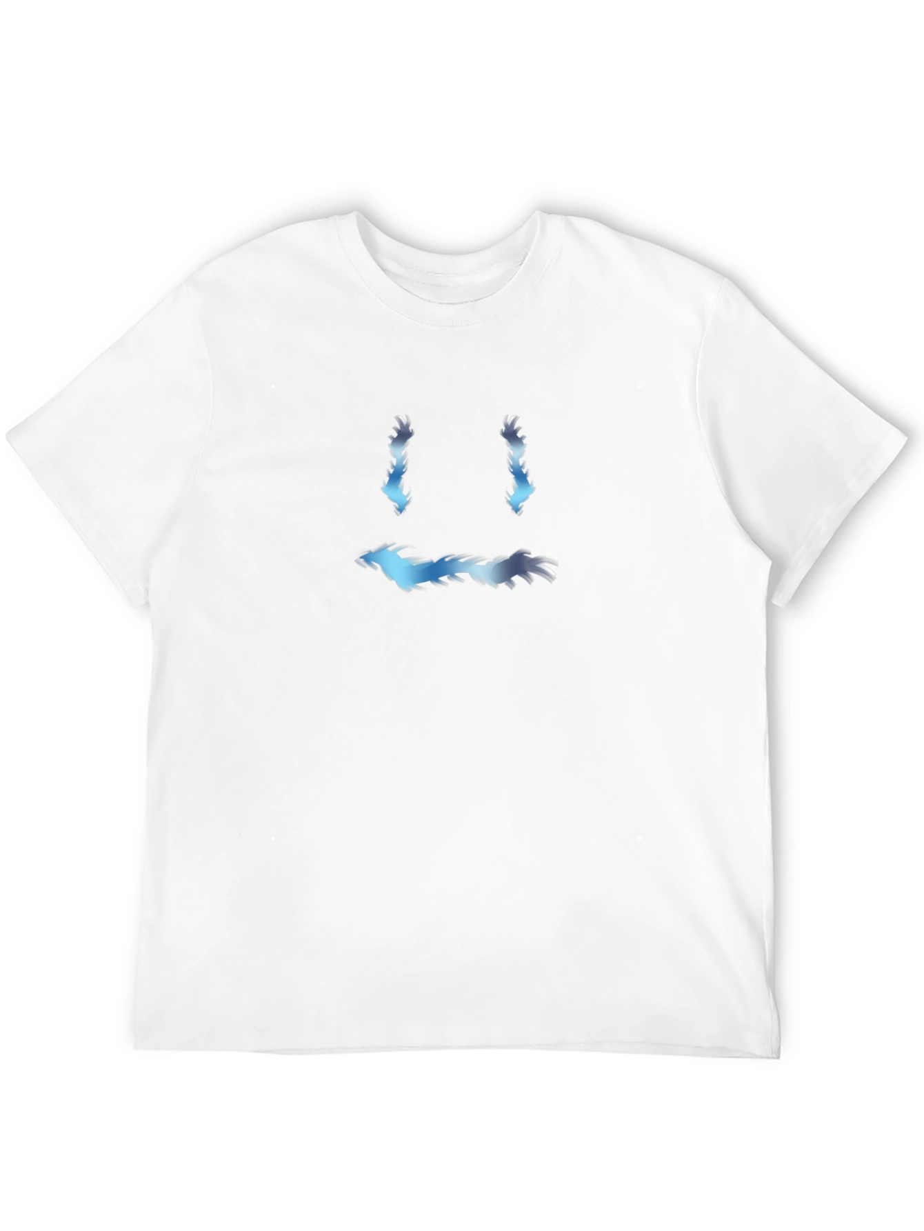 Mens Black Tee with Unique Abstract Face Design