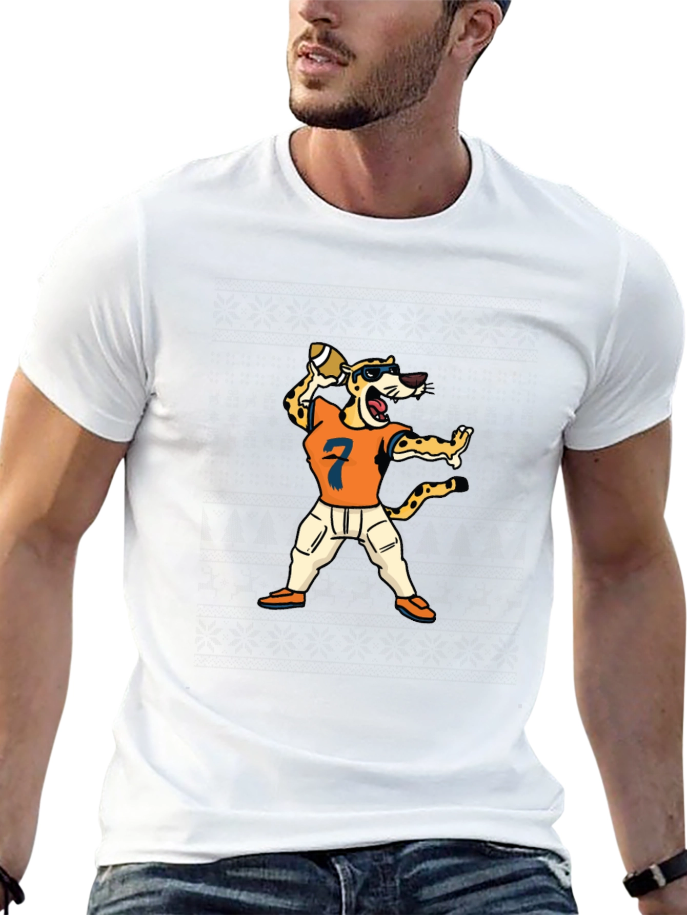 Cheetah Football Player T-Shirt