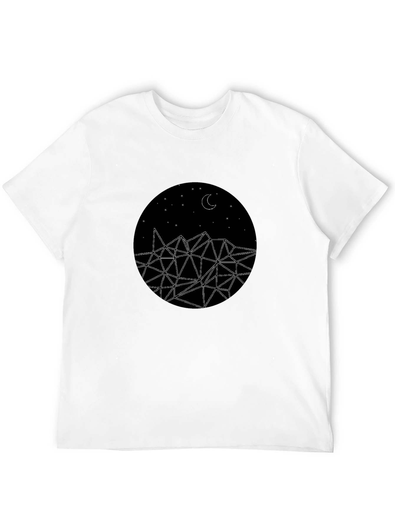 Geometric Moon T-Shirt - Modern Black Tee