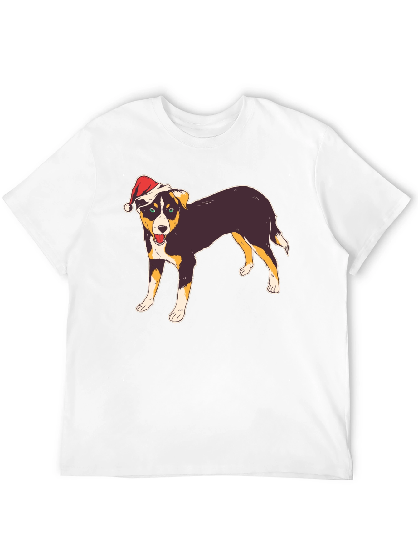 Festive Dog Graphic Tee - Christmas Holiday