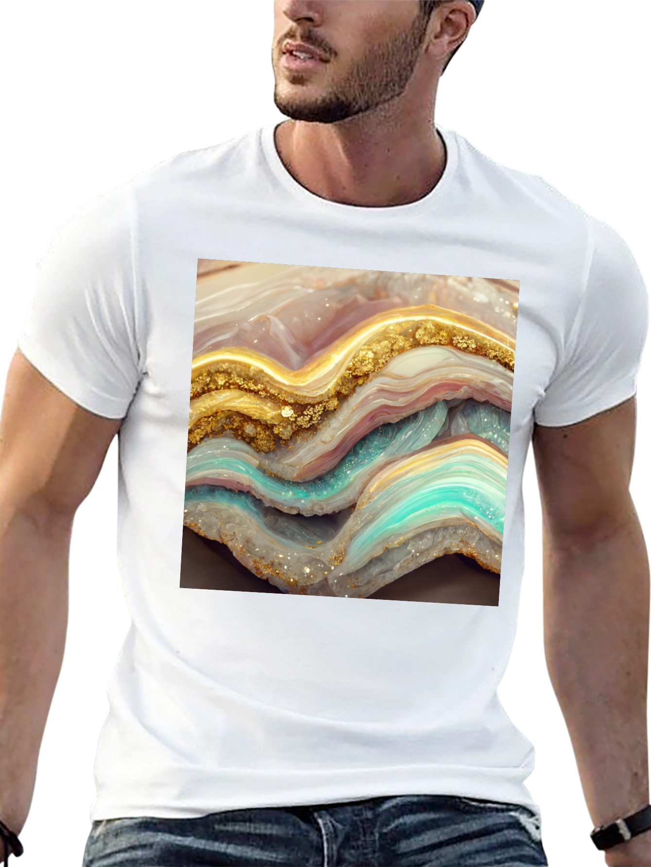 Geode Slice Graphic Tee - Unisex Black T-Shirt