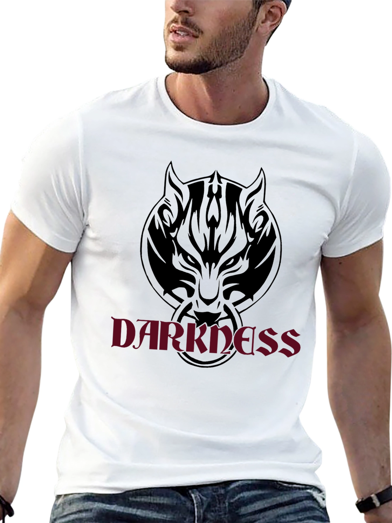 Darkness Wolf Graphic Black T-Shirt