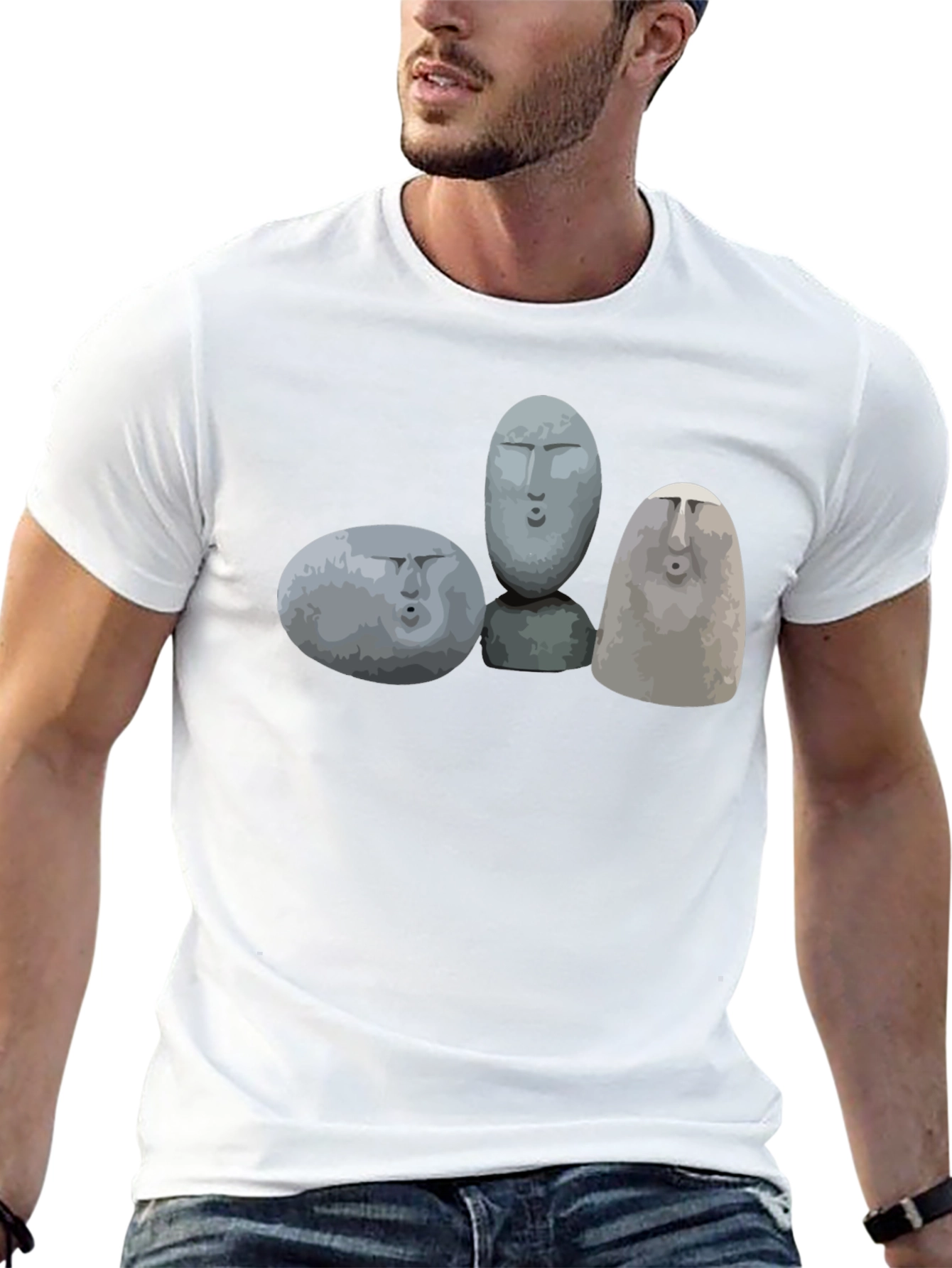 Moai Rock Head Graphic Tee