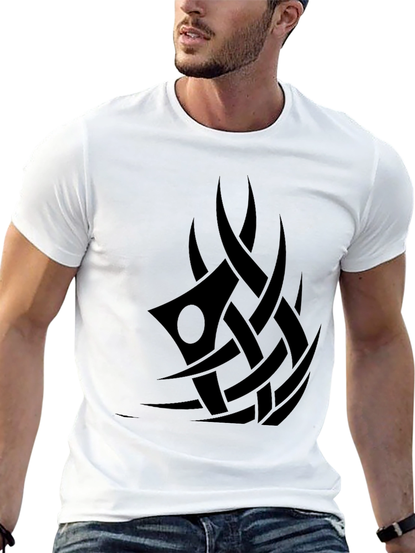 Mens Black Tribal Tattoo Graphic Tee