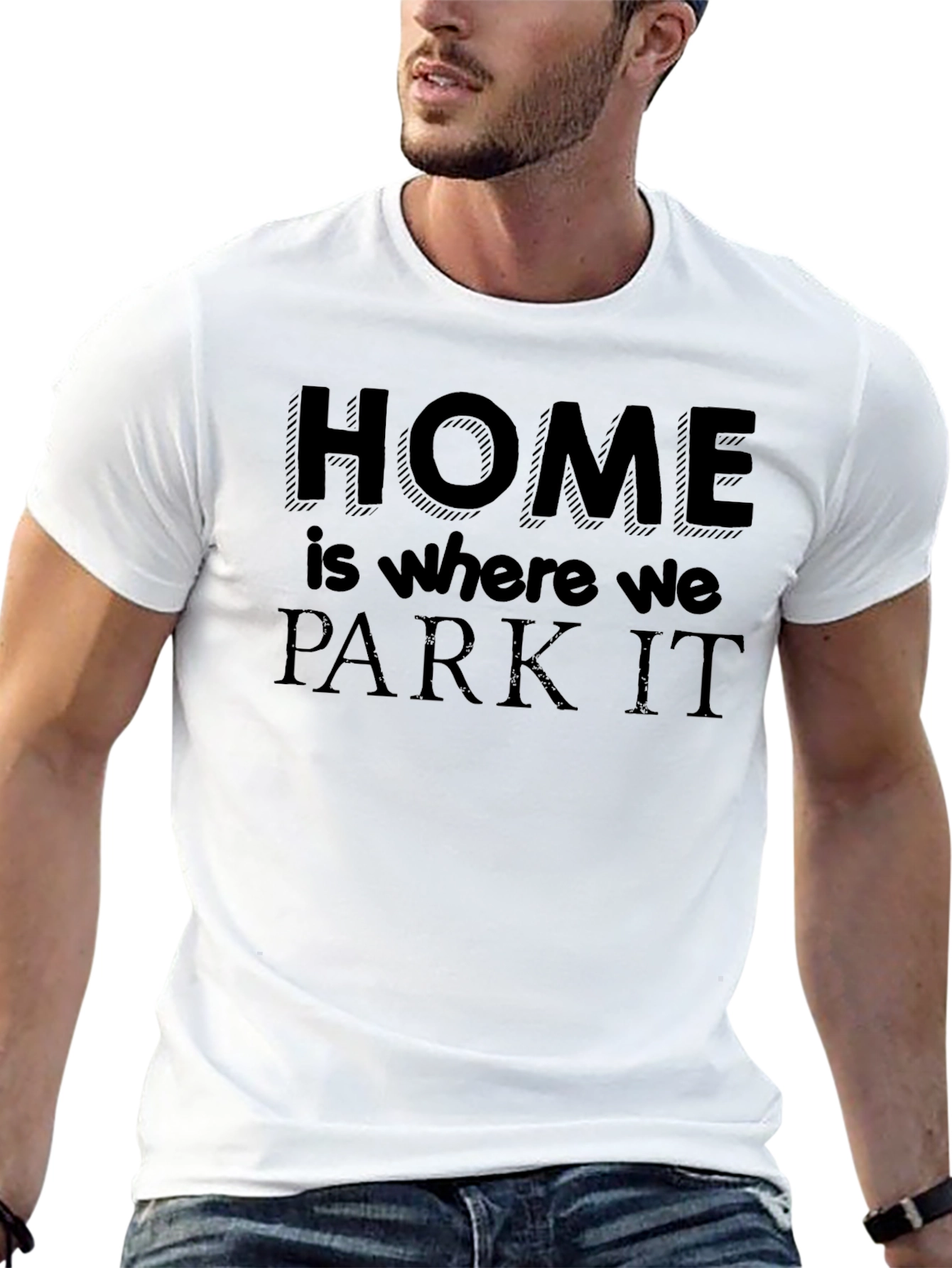 Home is Where We Park It Black T-Shirt