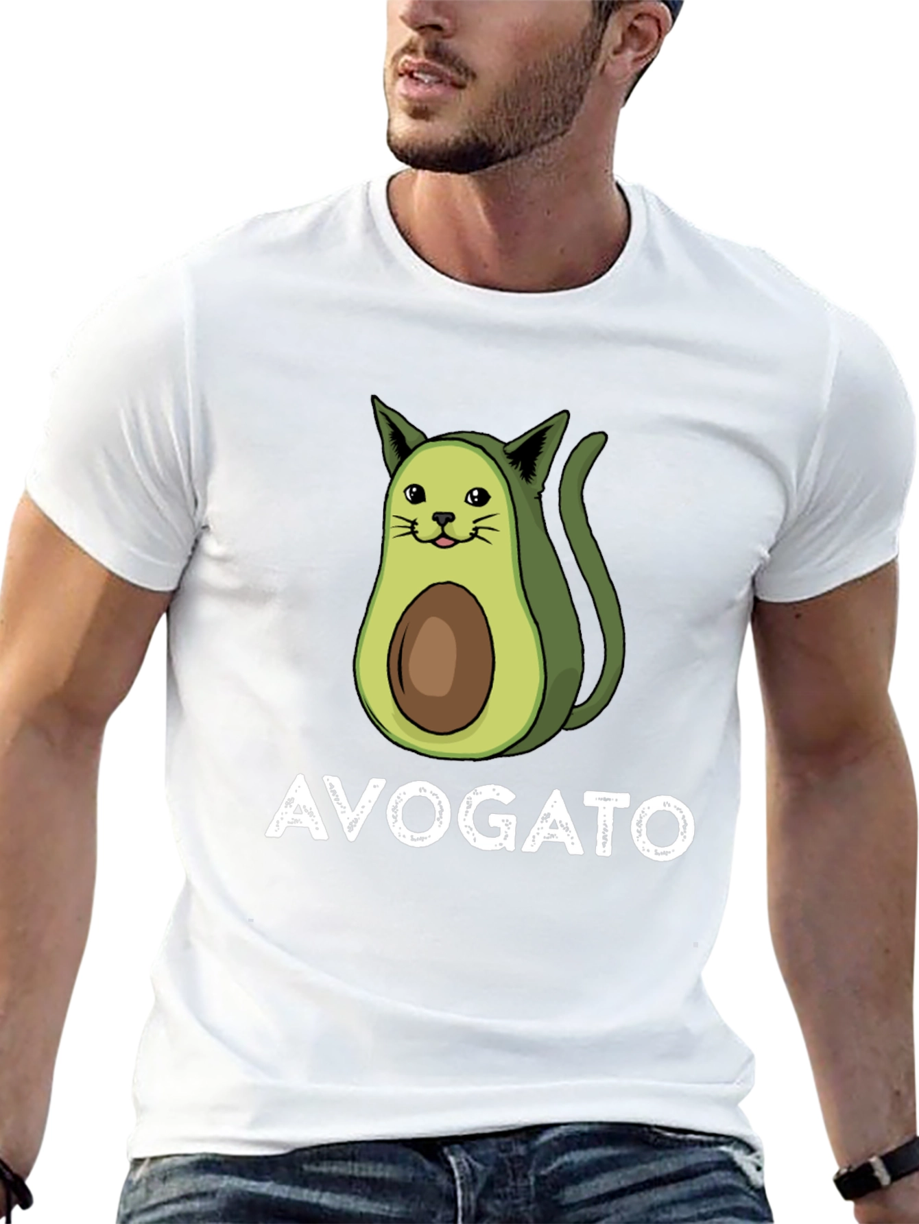 Avogato T-Shirt - Avocado Cat Pun Tee