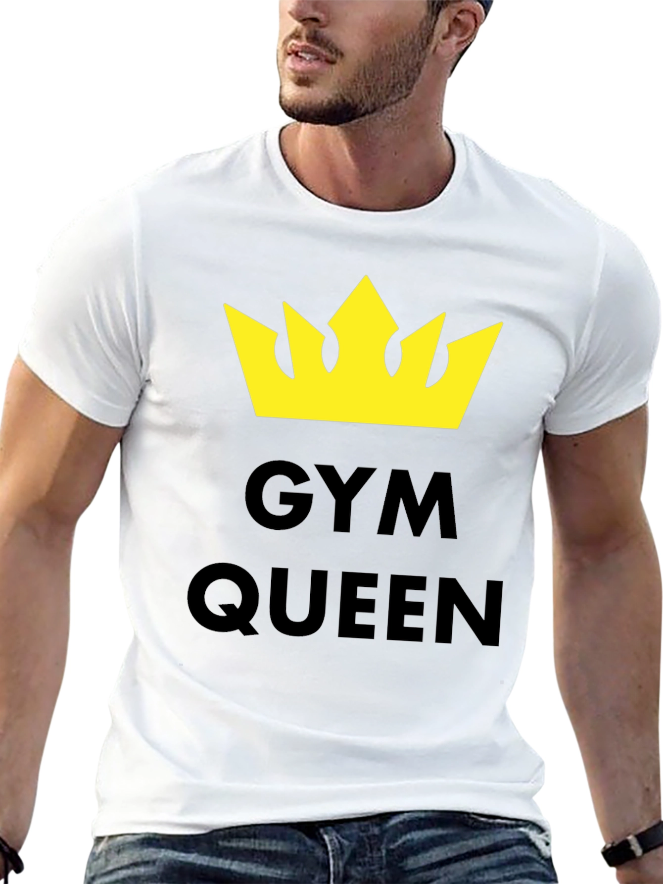 Gym Queen T-Shirt - Yellow Crown Graphic Tee