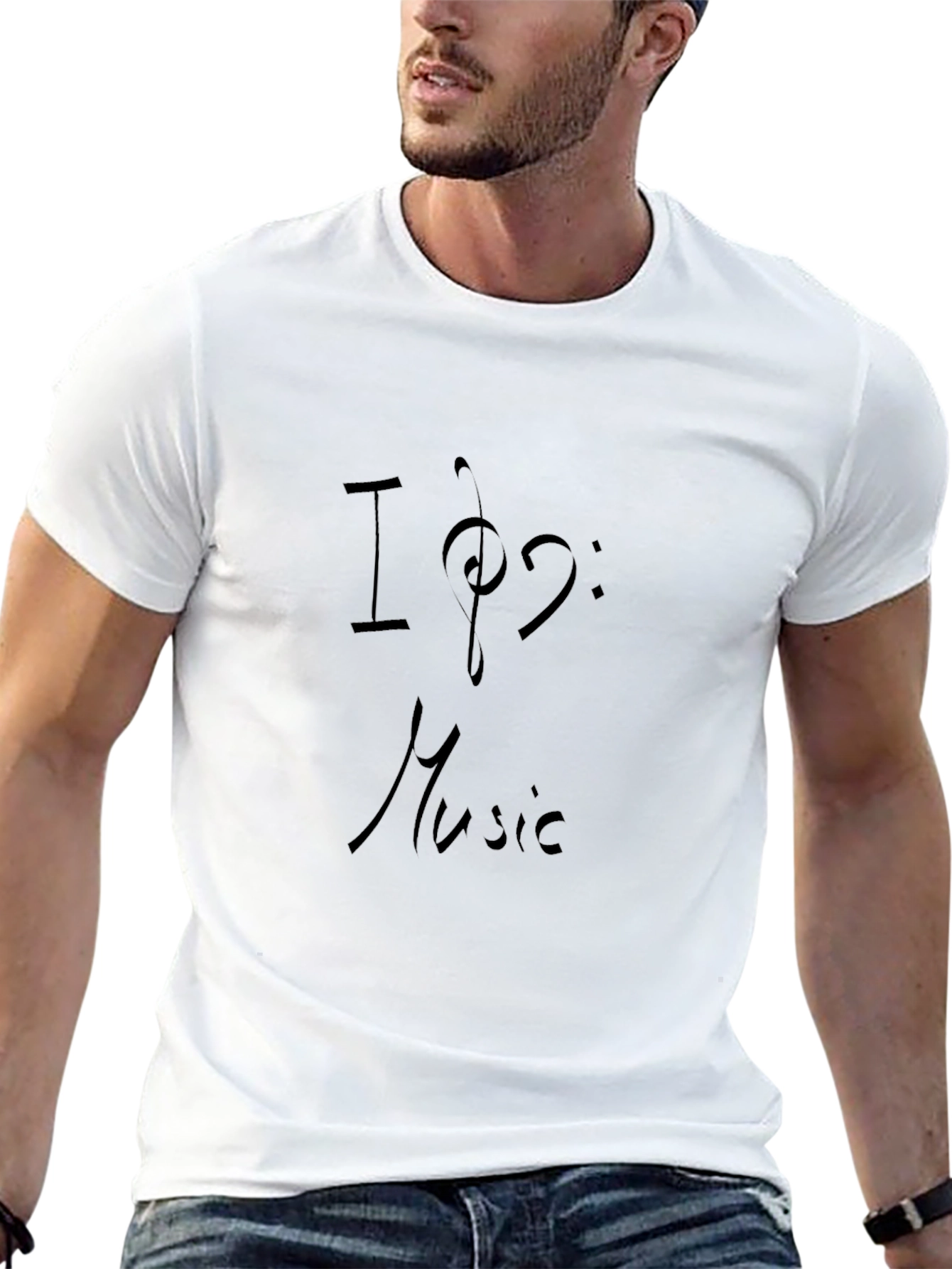 I Love Music Crew Neck T-Shirt