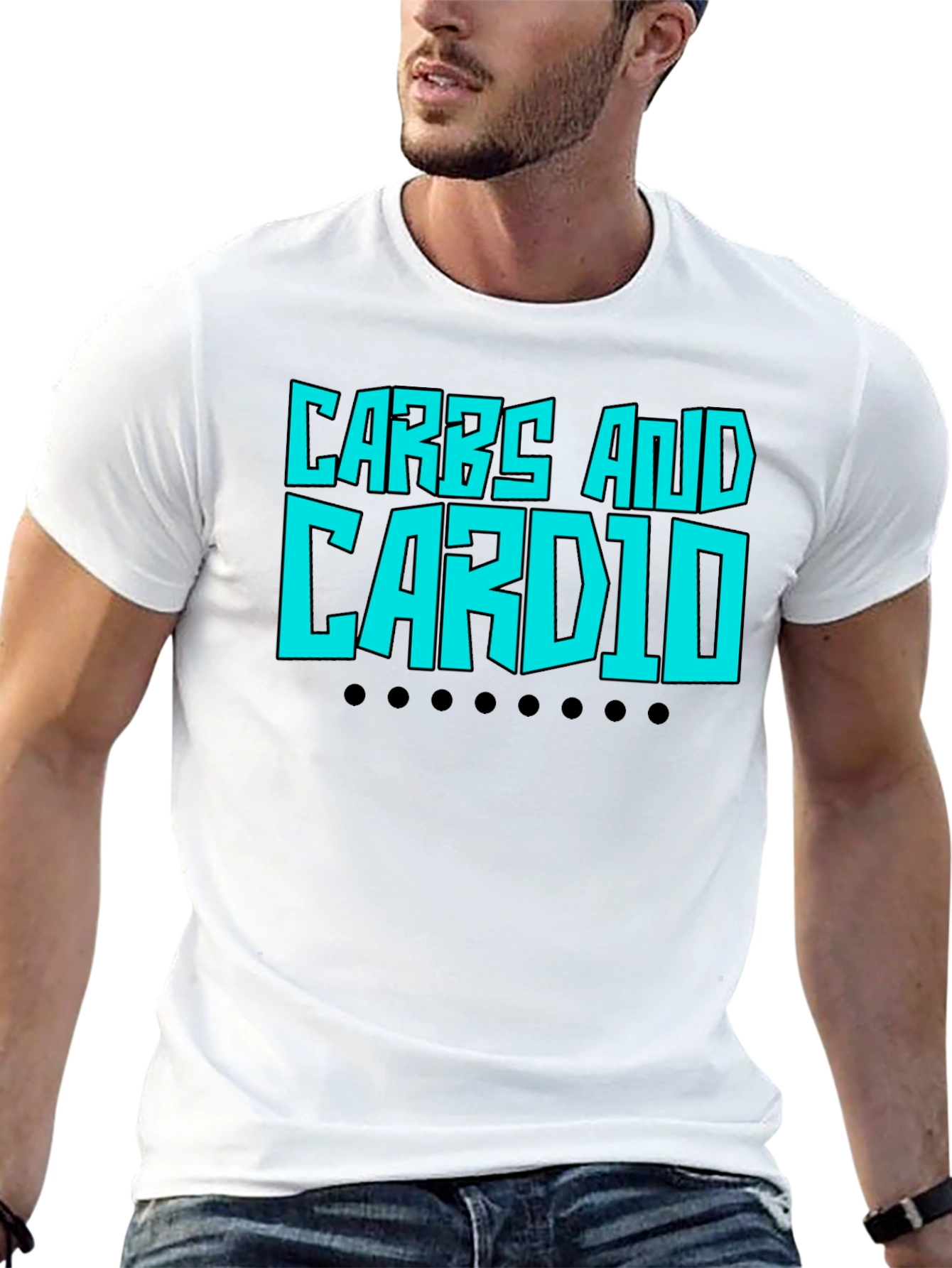 Carbs and Cardio Black Graphic T-Shirt