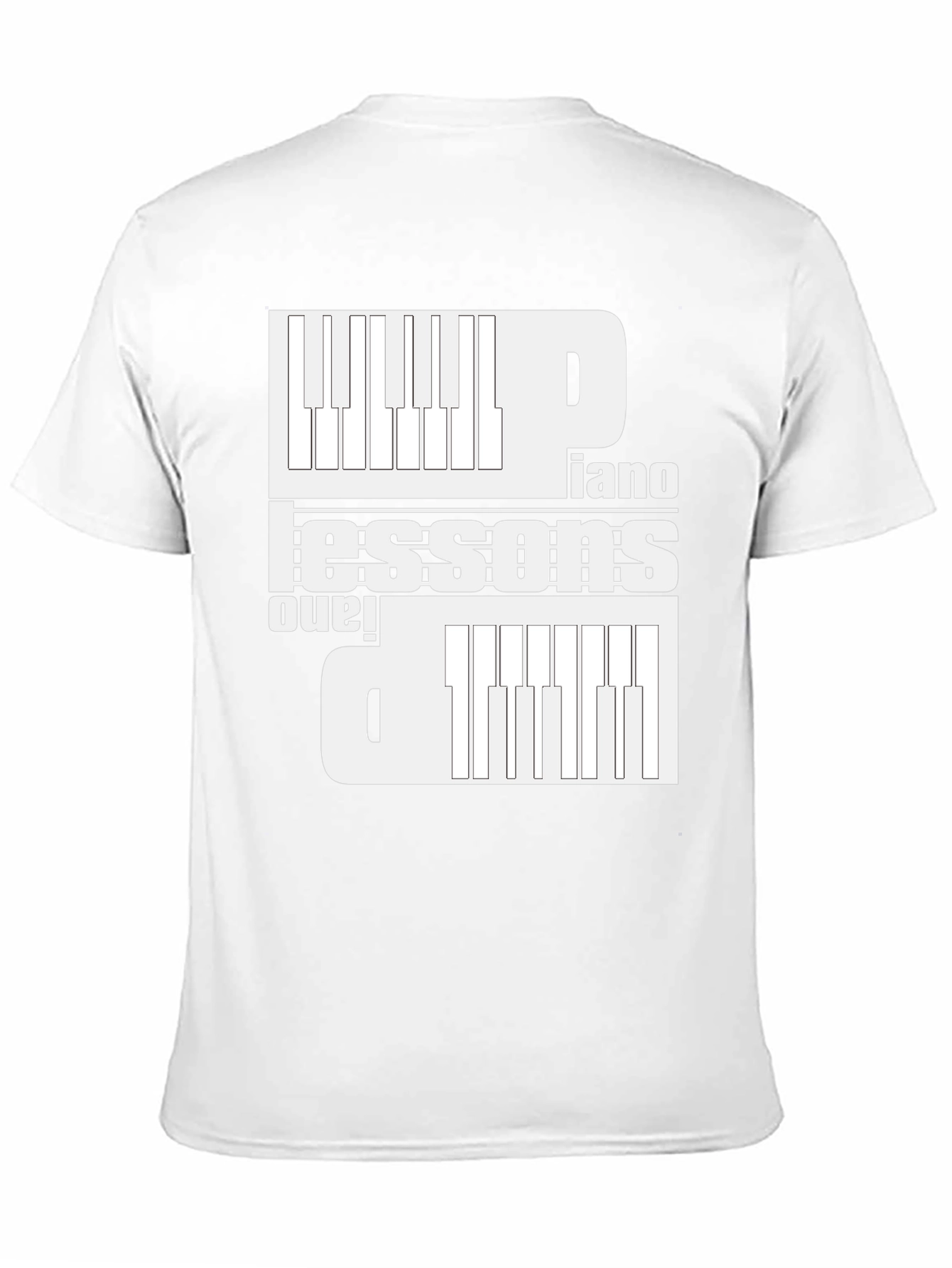 Piano Lessons Graphic T-Shirt - Black Cotton Tee
