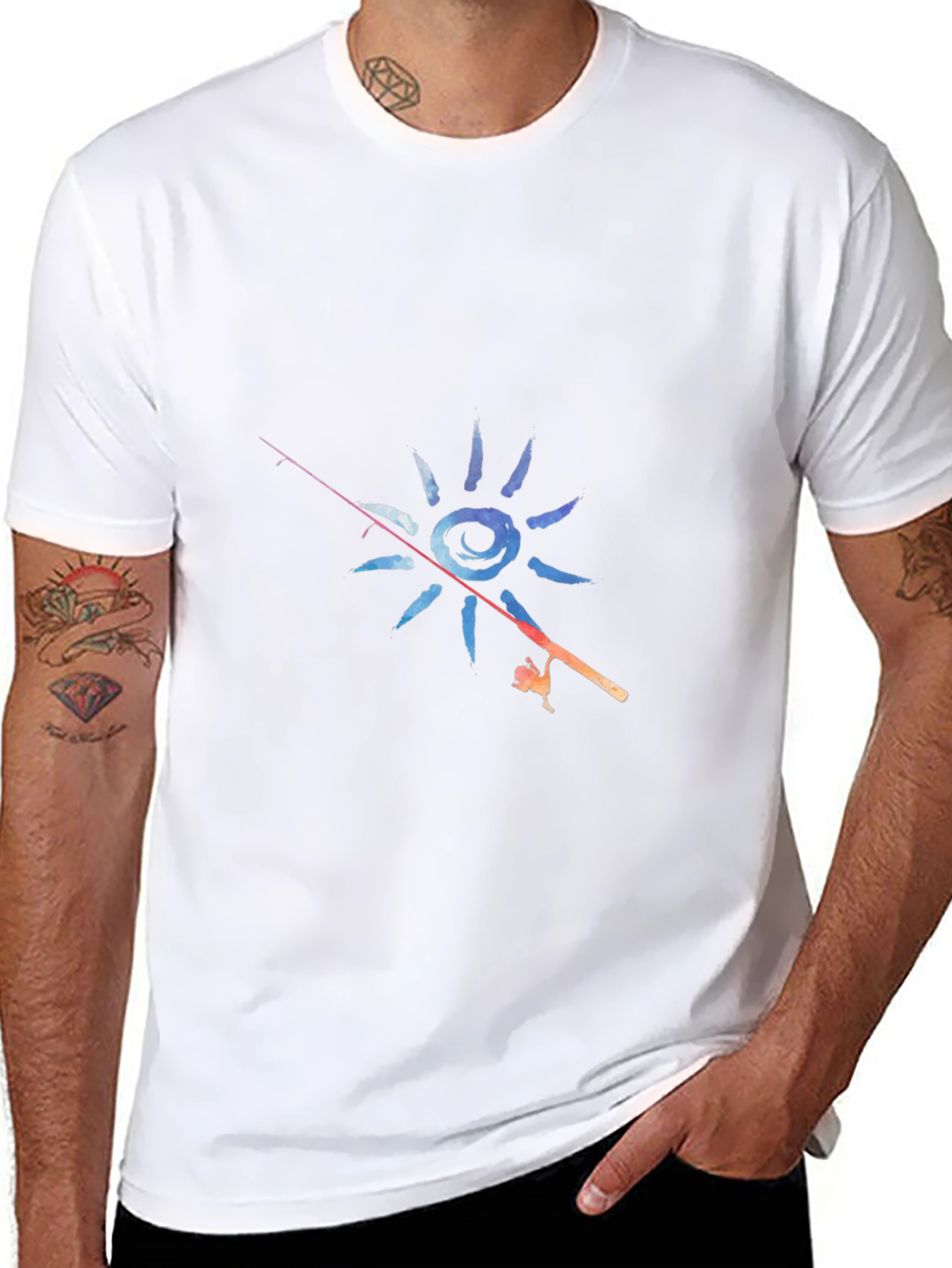 Fishing Sun Graphic T-Shirt