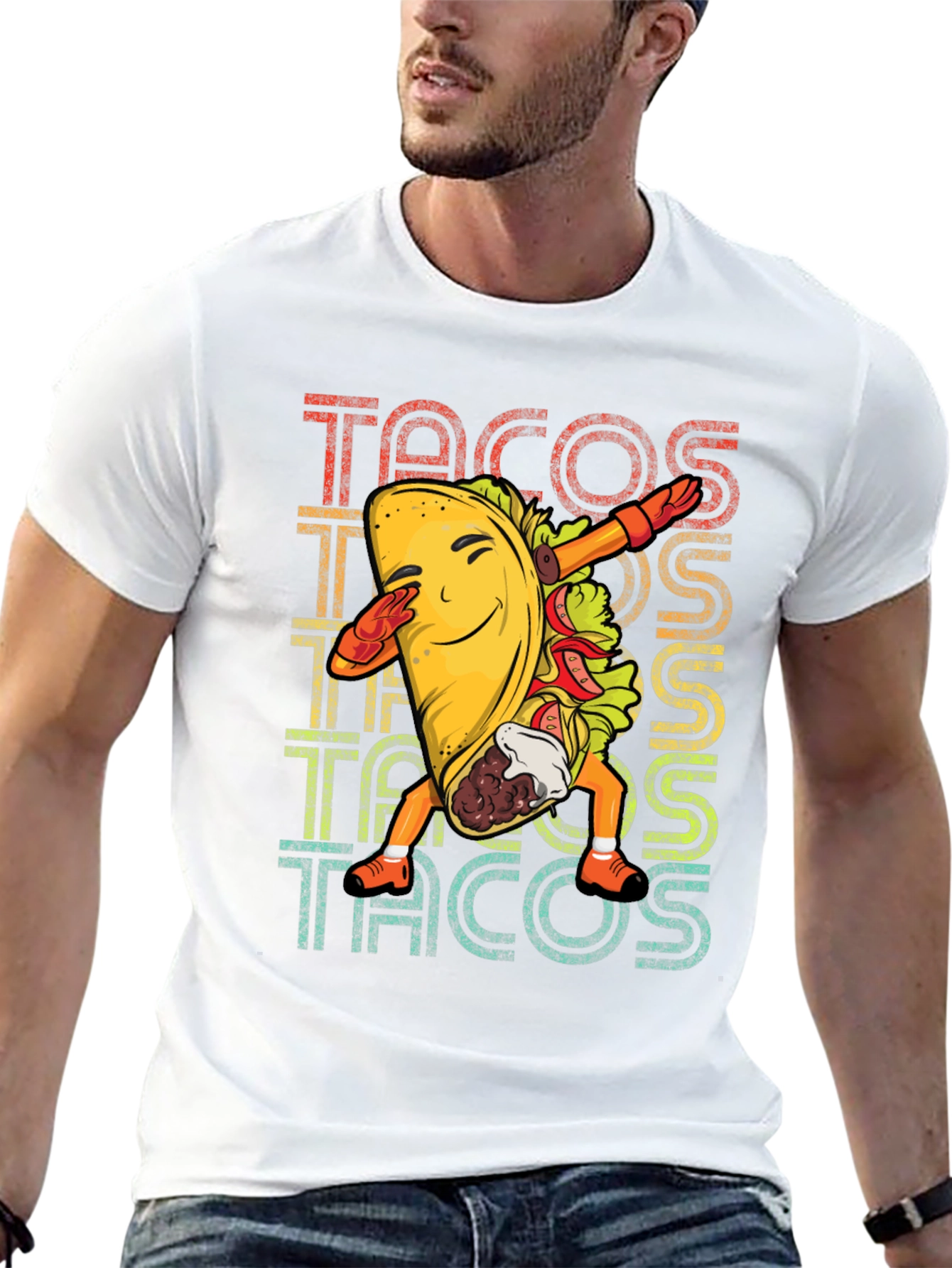Dabbing Taco Graphic Tee - Retro Food Lover T-Shirt