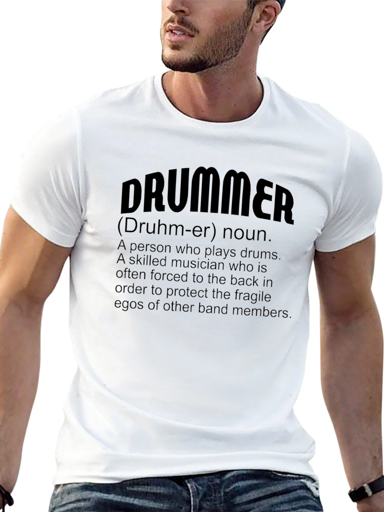 Drummer Definition Black T-Shirt - Funny Musician Tee
