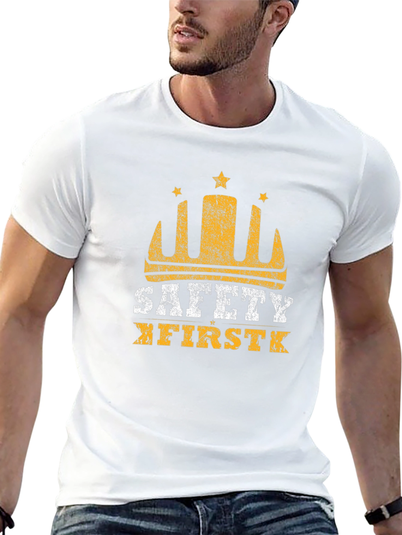 Safety First Graphic T-Shirt - Construction Theme