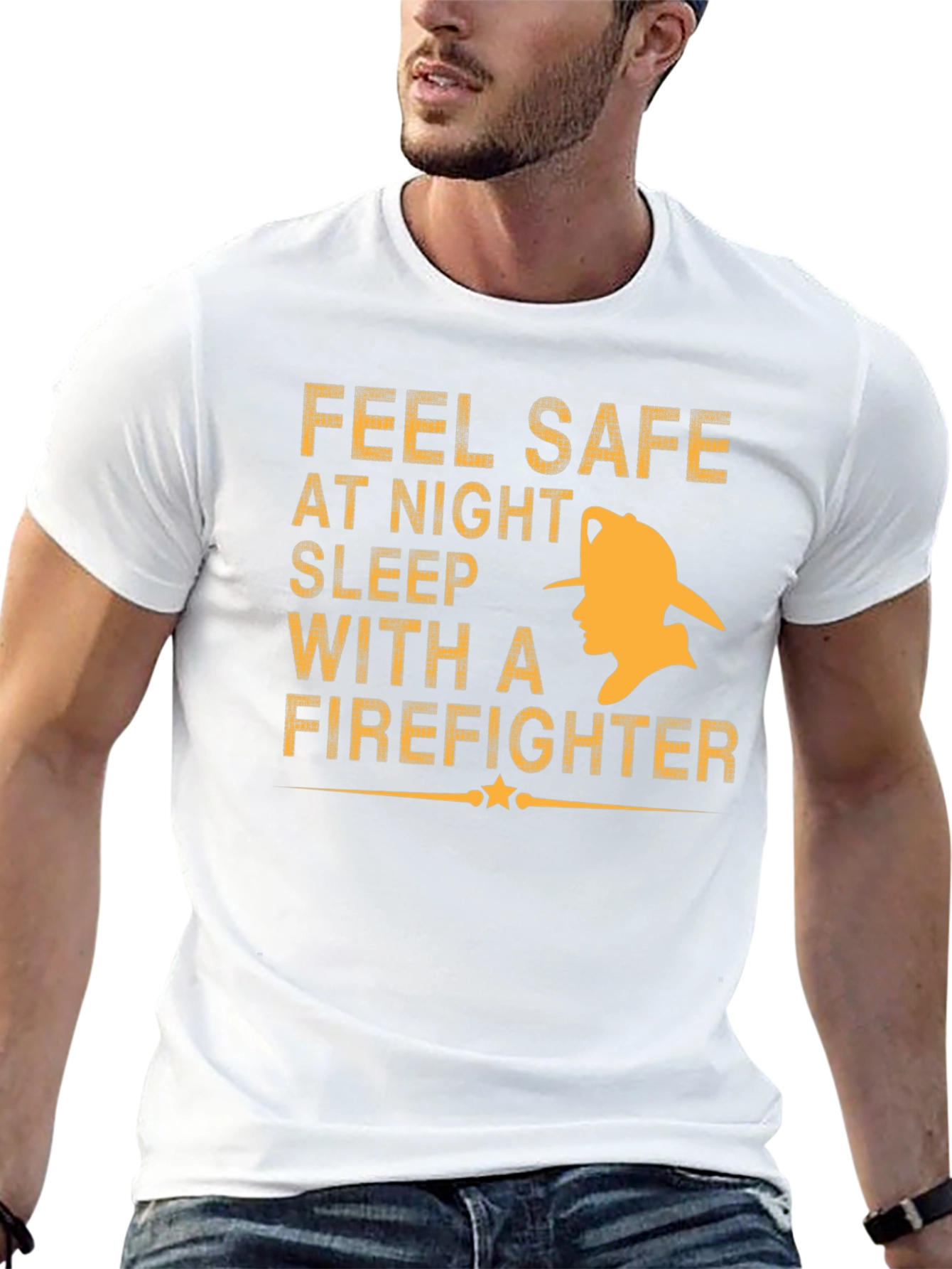 Feel Safe With A Firefighter Black T-Shirt