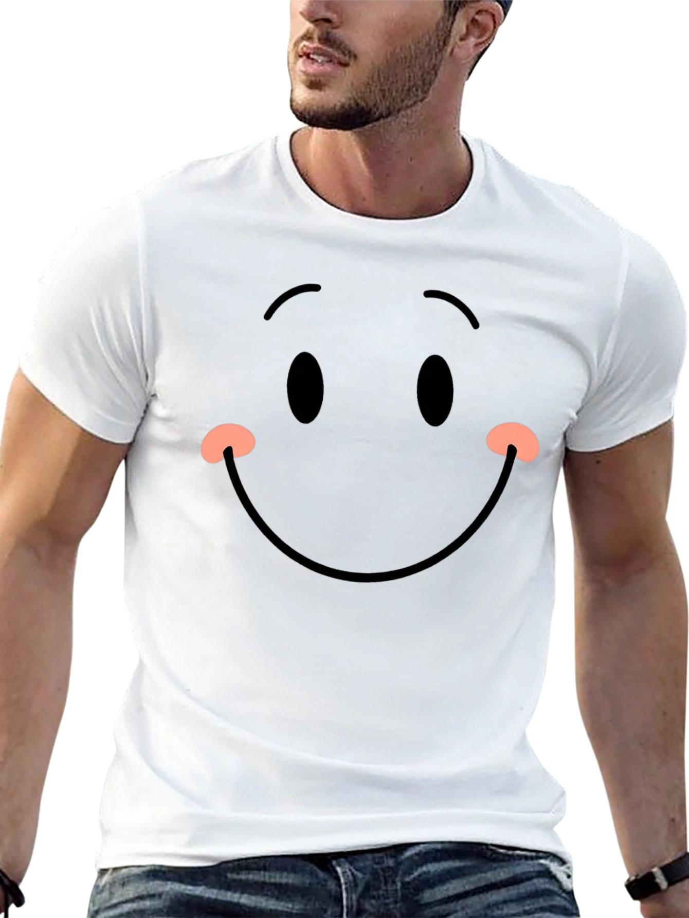 Smiley Face Black T-Shirt - Happy Graphic Tee