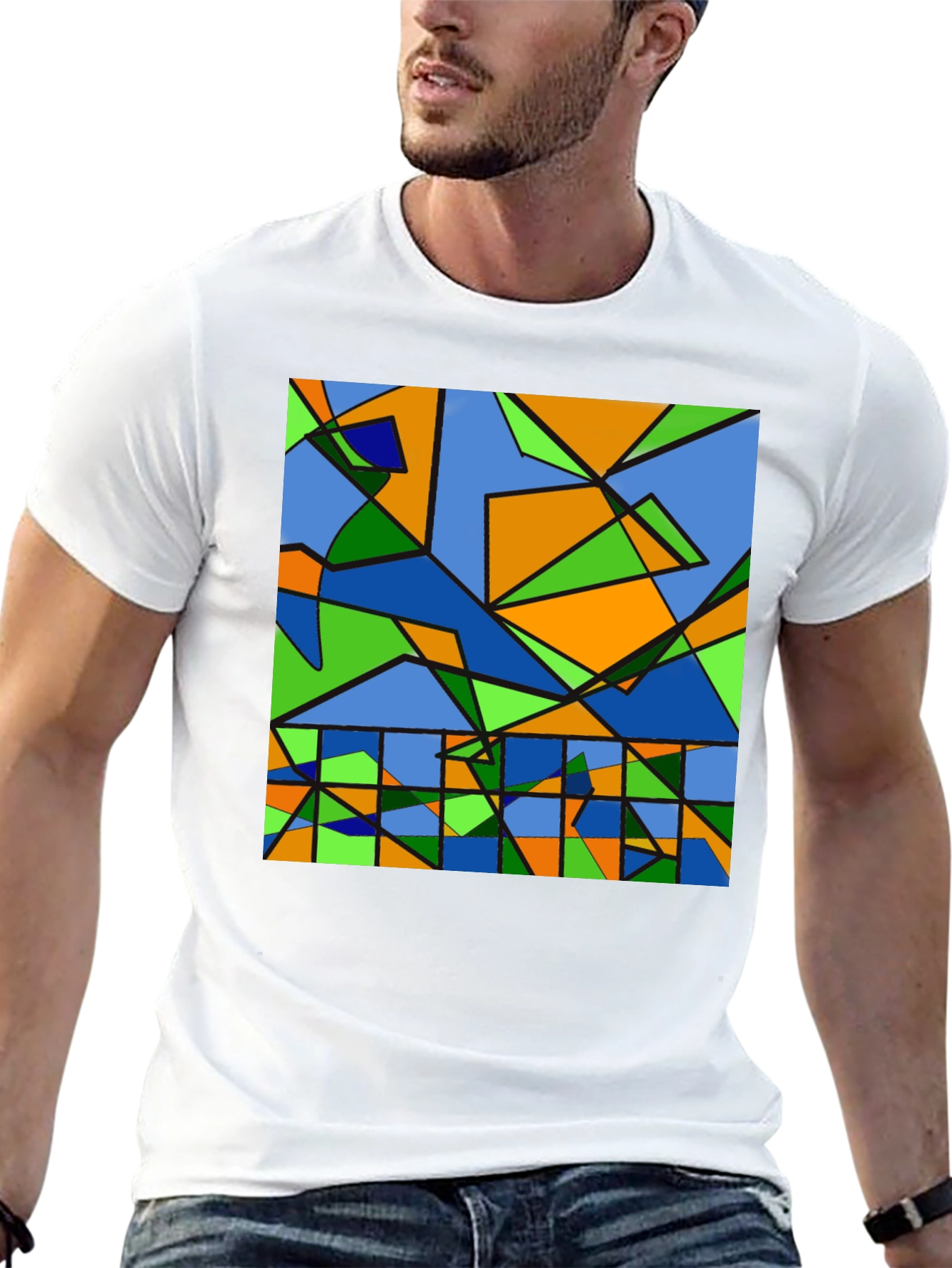 Abstract Geometric Graphic Tee - Modern Art Shirt