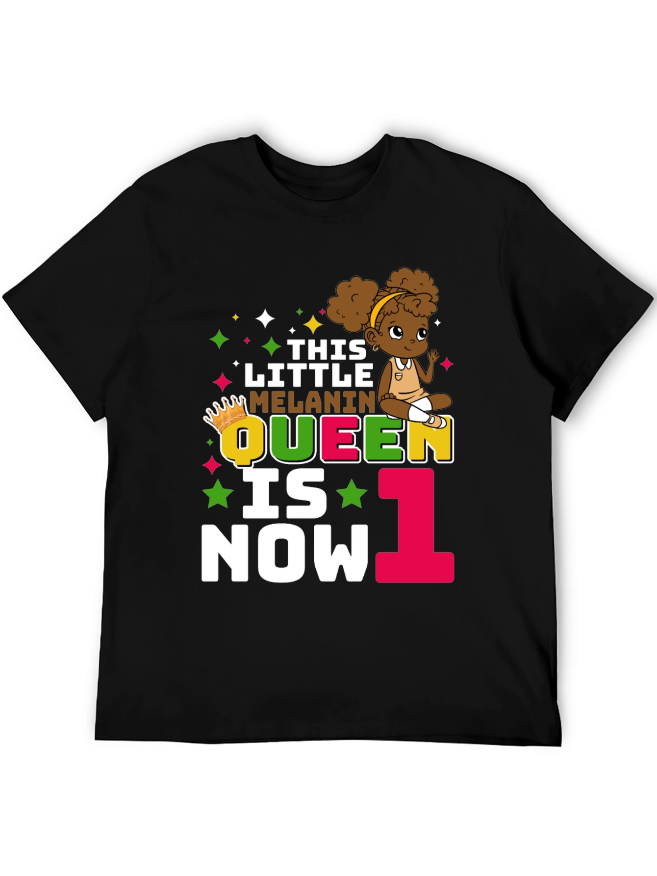 Little Melanin Queen 1st Birthday T-Shirt