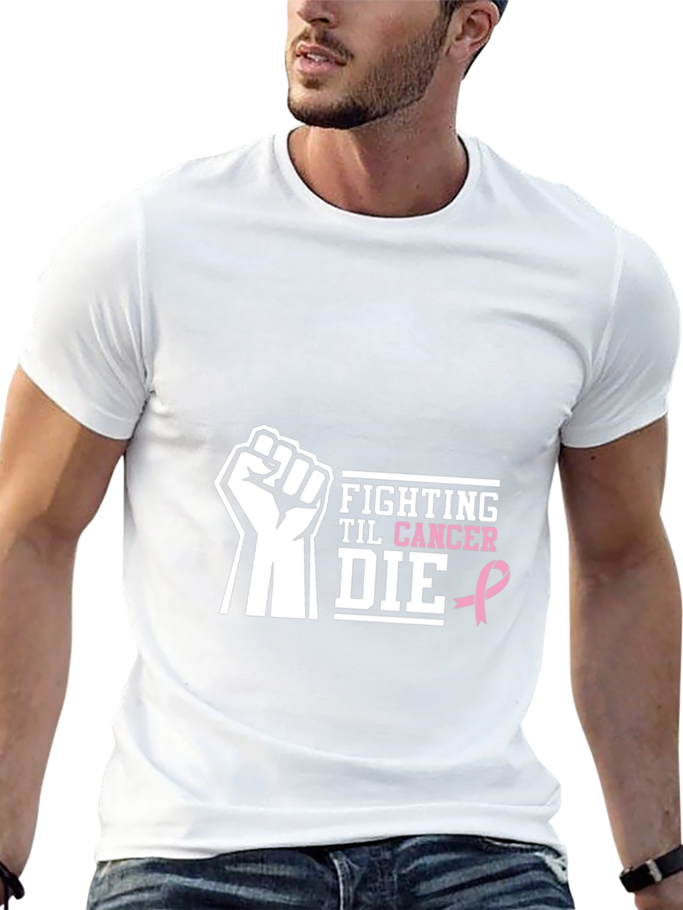 Fight Cancer Awareness Black T-Shirt