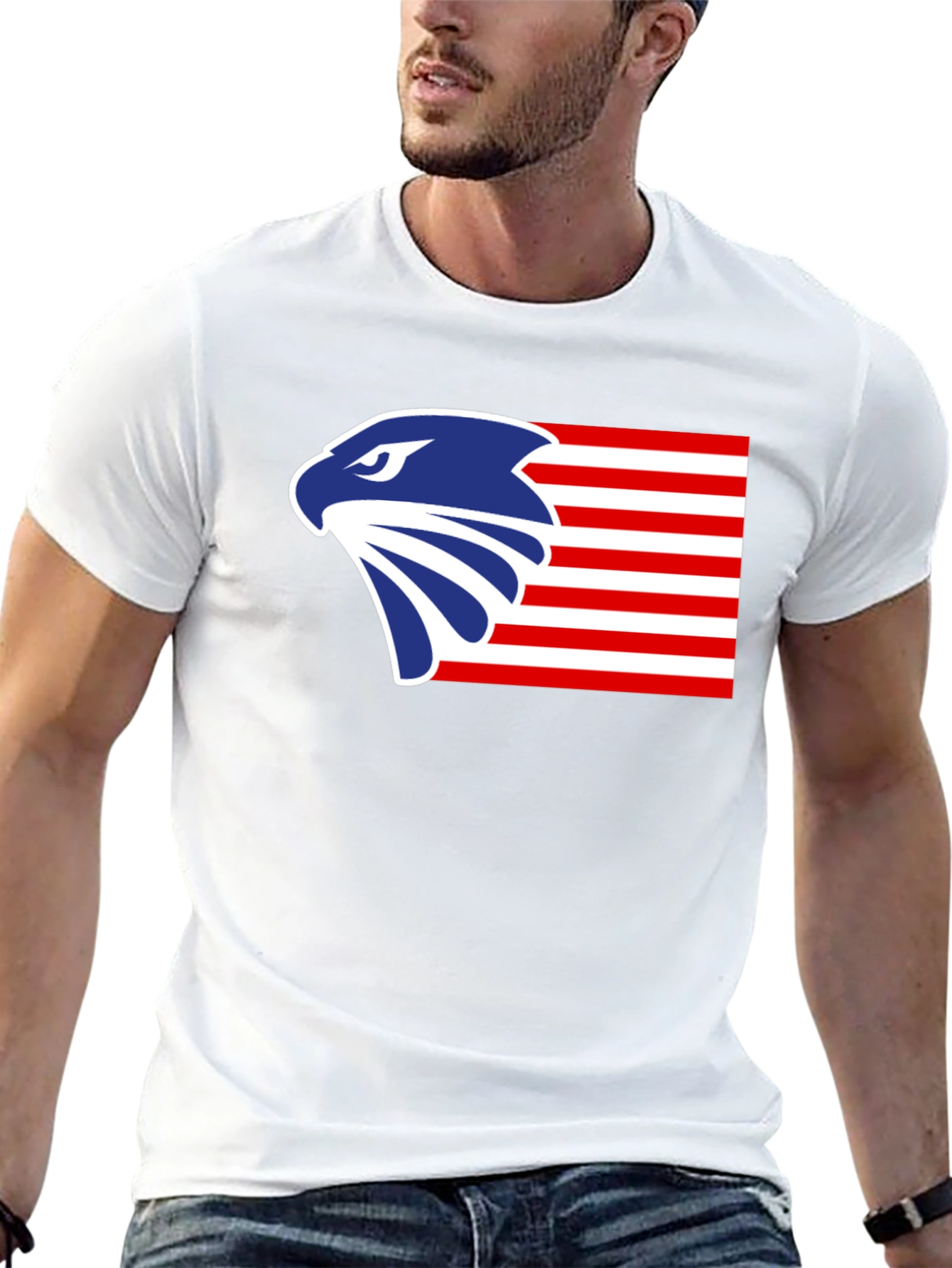 Patriotic Eagle Graphic T-Shirt - Bold American Design