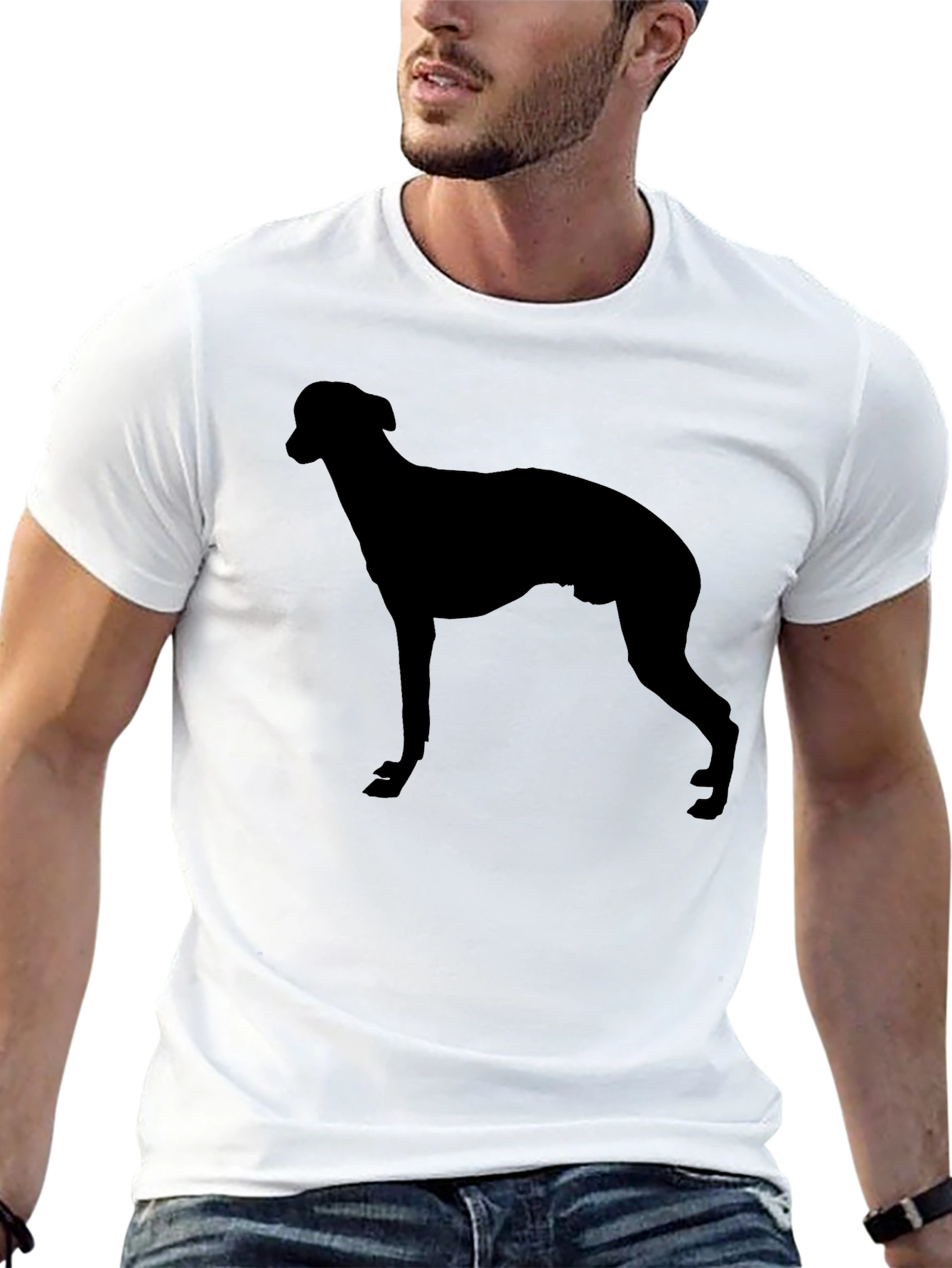 Dog Silhouette T-Shirt – Minimalist Dog Lover Graphic Tee