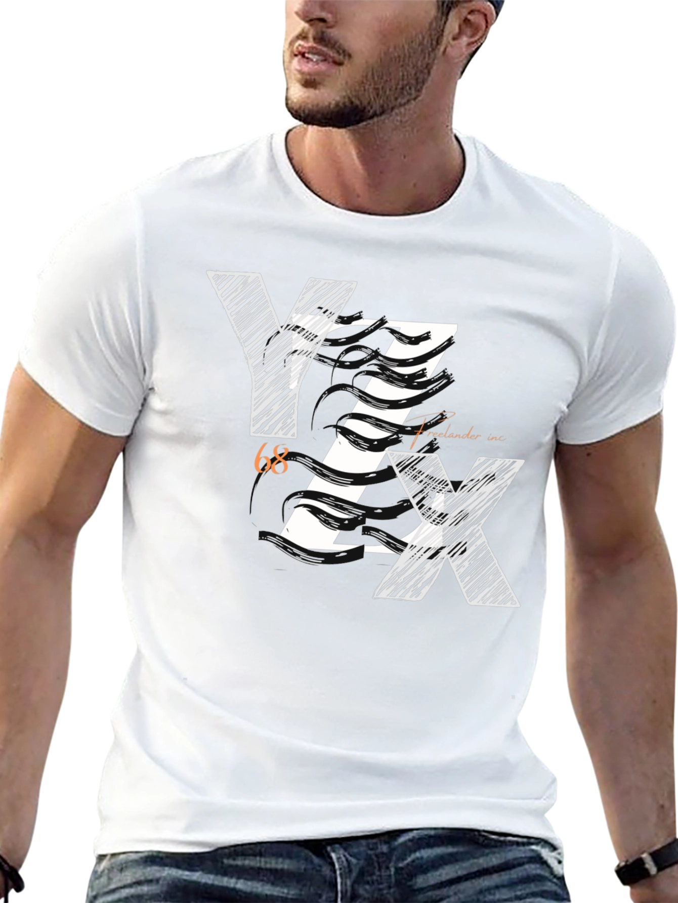 Stylish YZX 68 Freelancer Inc. Black Graphic Tee
