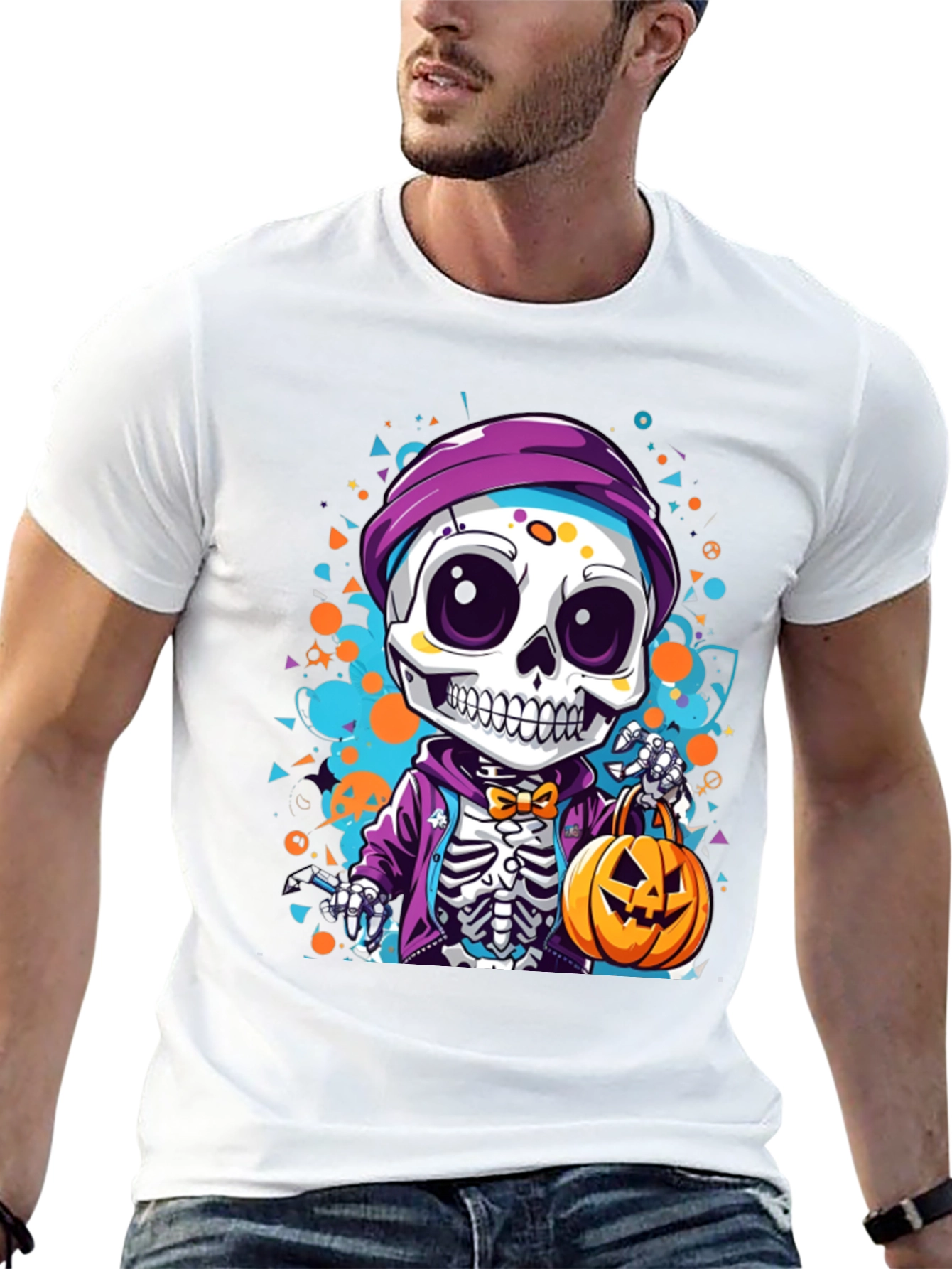 Halloween Skeleton Cartoon T-Shirt
