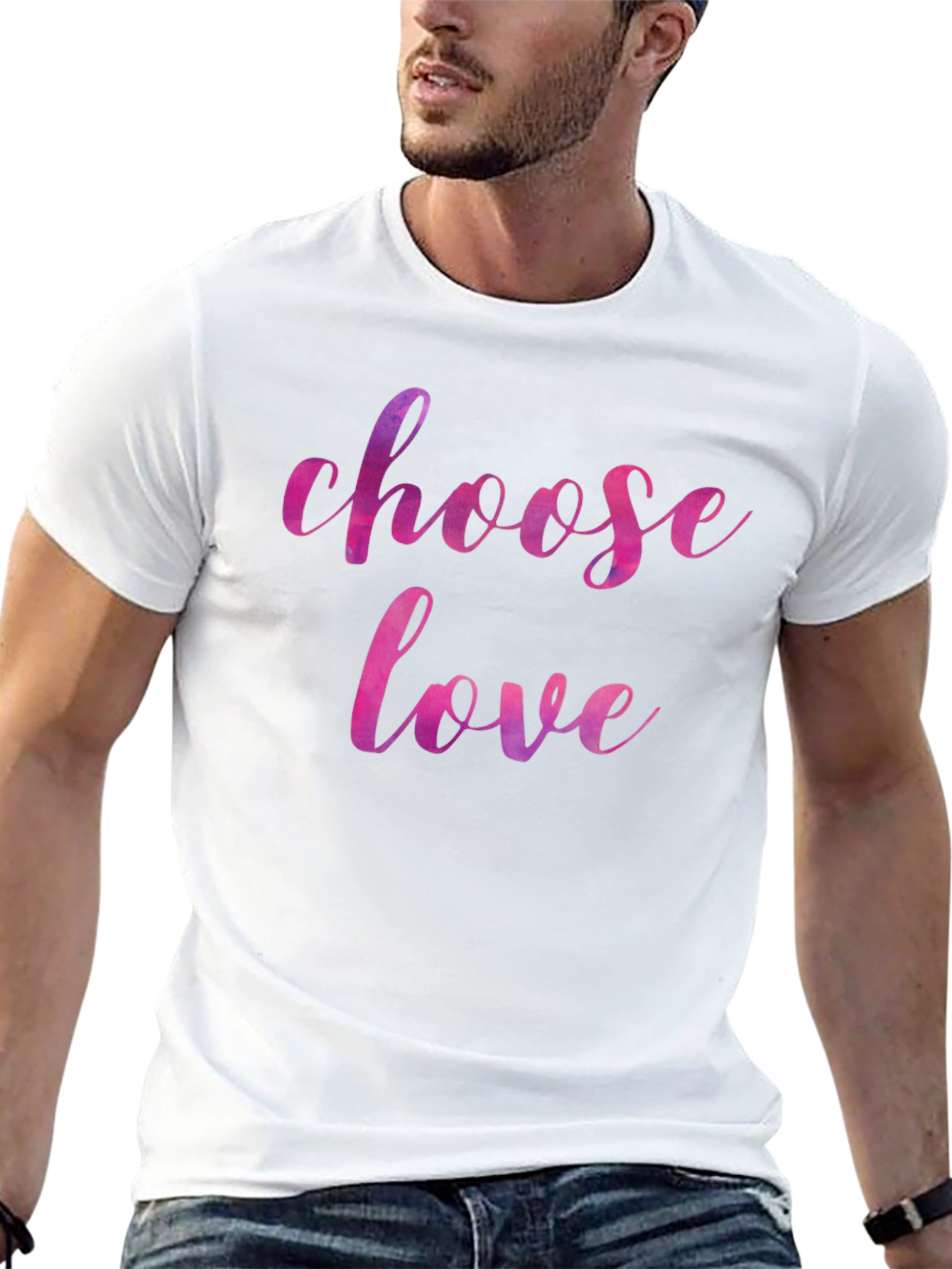 Choose Love Graphic Tee - Black Cotton Blend T-Shirt