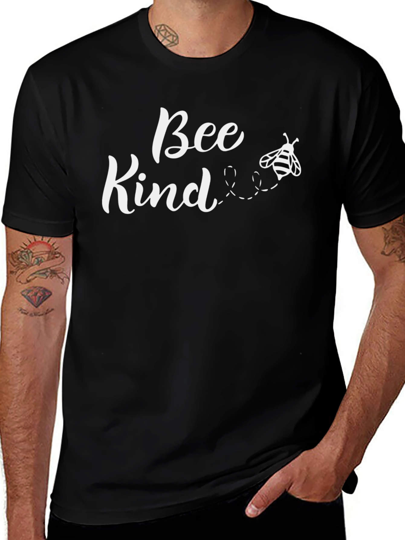 Bee Kind Graphic Tee - Black Casual Comfort