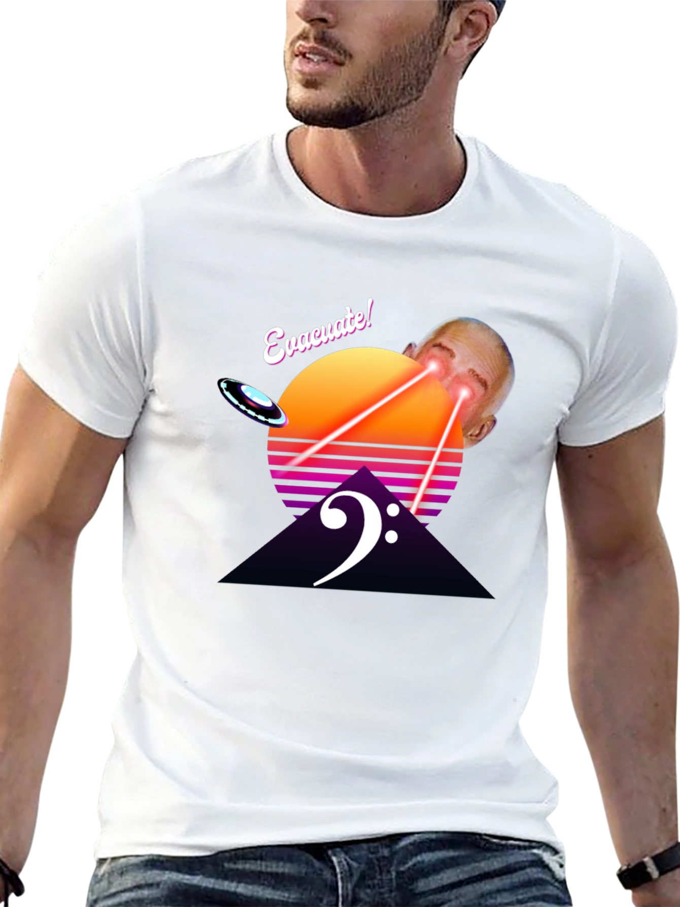 Evacuate! Retro Graphic Tee - Sci-Fi Humor