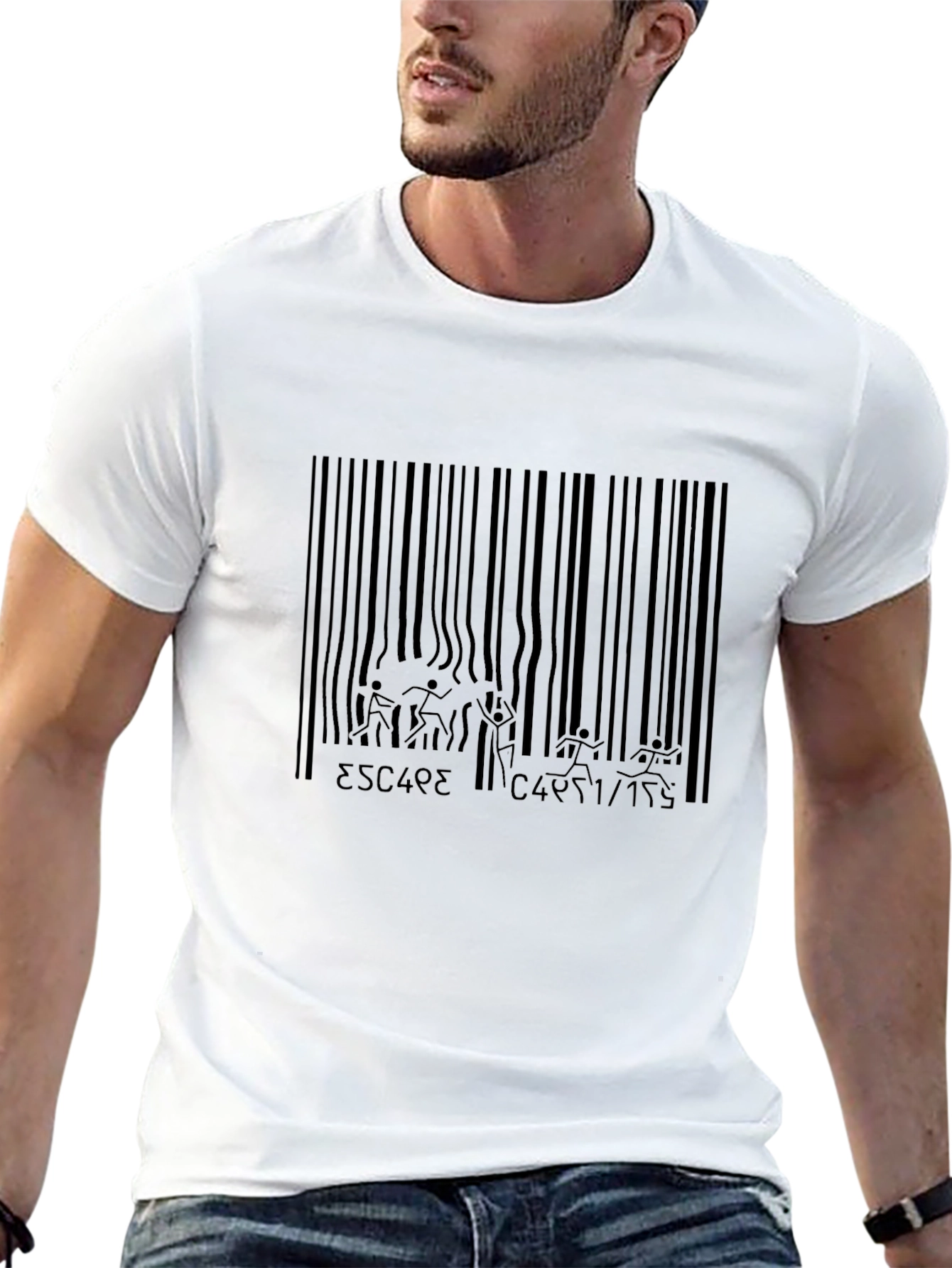 Escape Barcode Black Graphic Tee