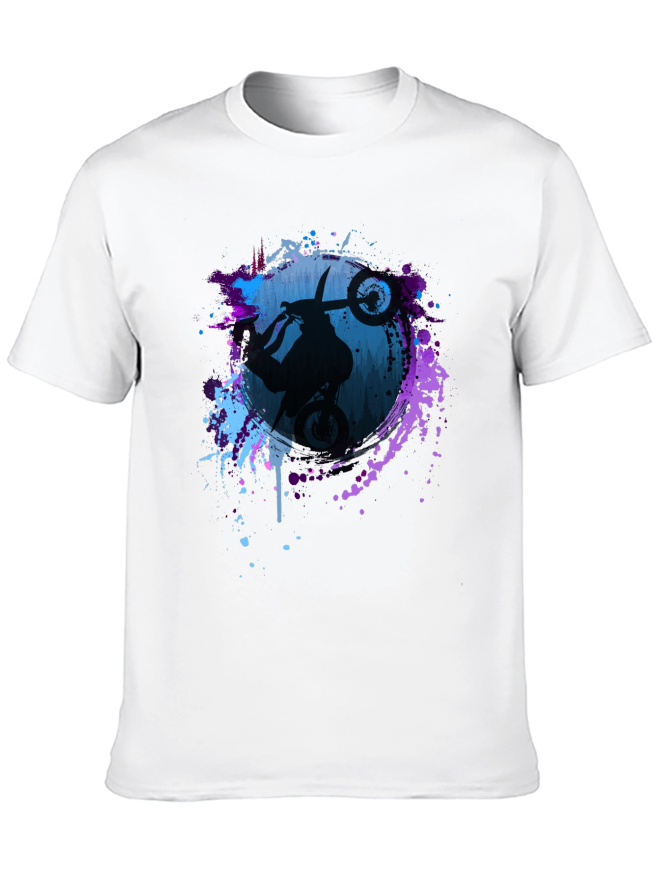 Motorcycle Stunt Graphic Black T-Shirt