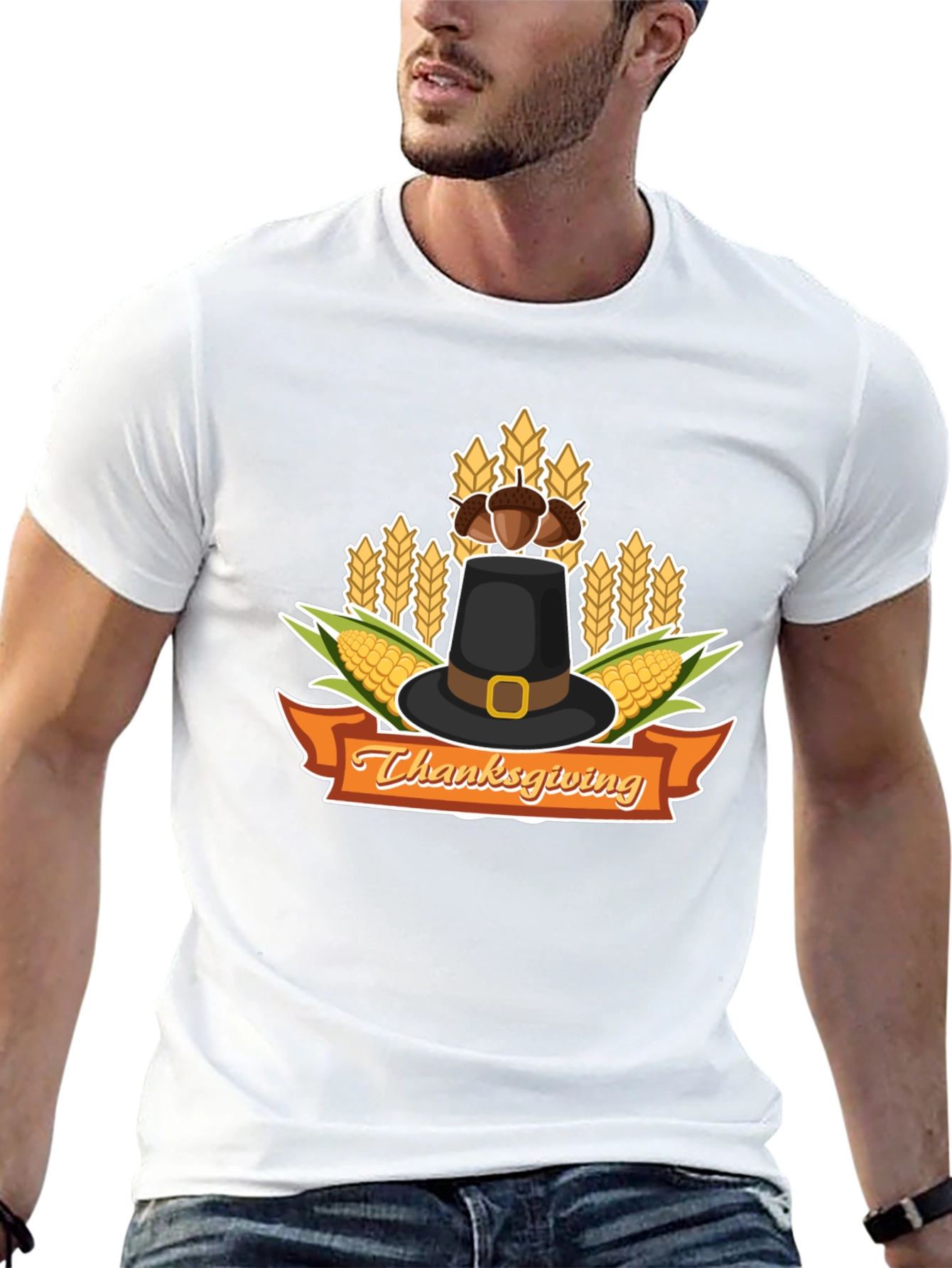 Thanksgiving Graphic T-Shirt Holiday Pilgrims Tee