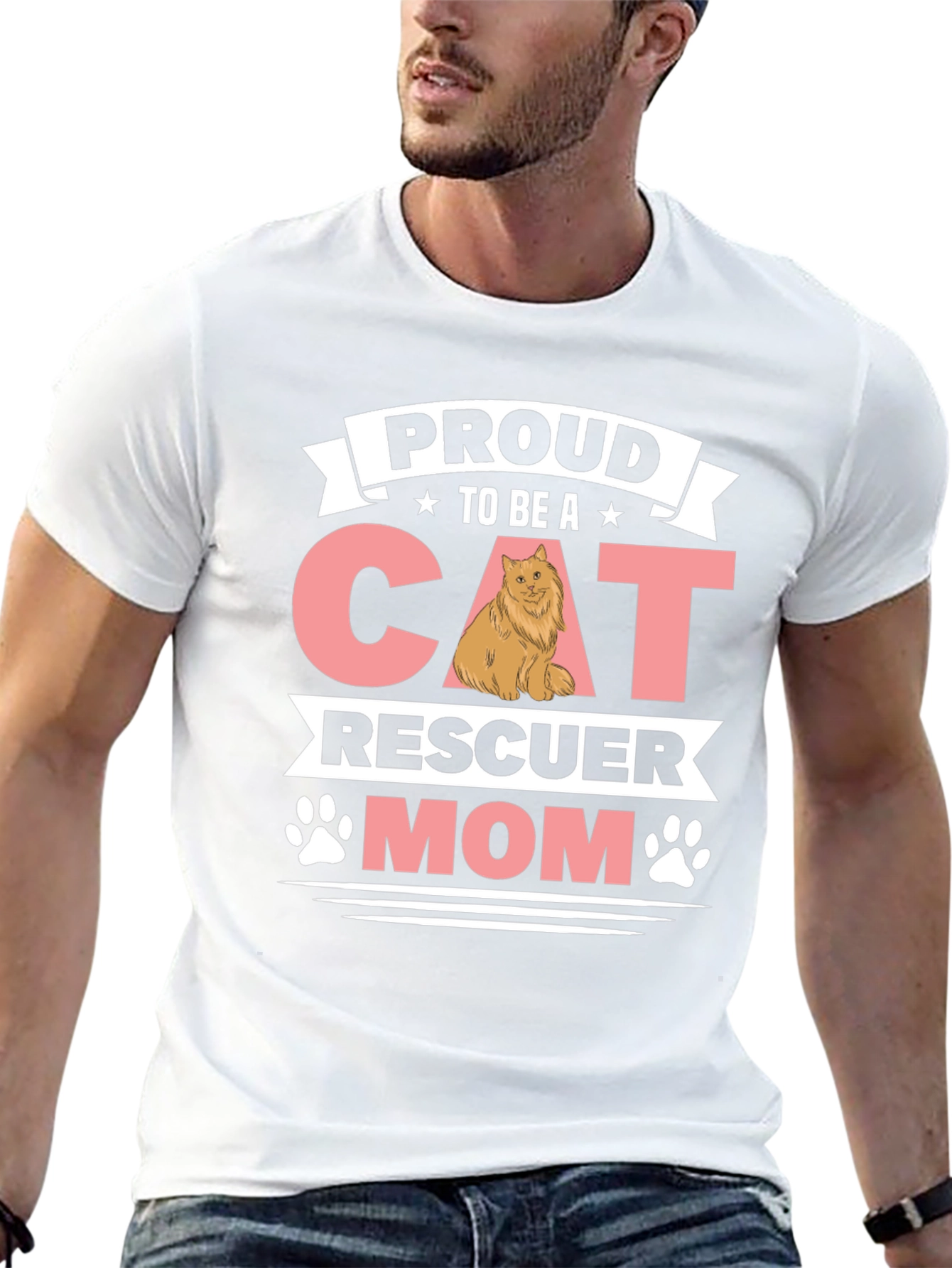 Proud Cat Rescuer Mom T-Shirt
