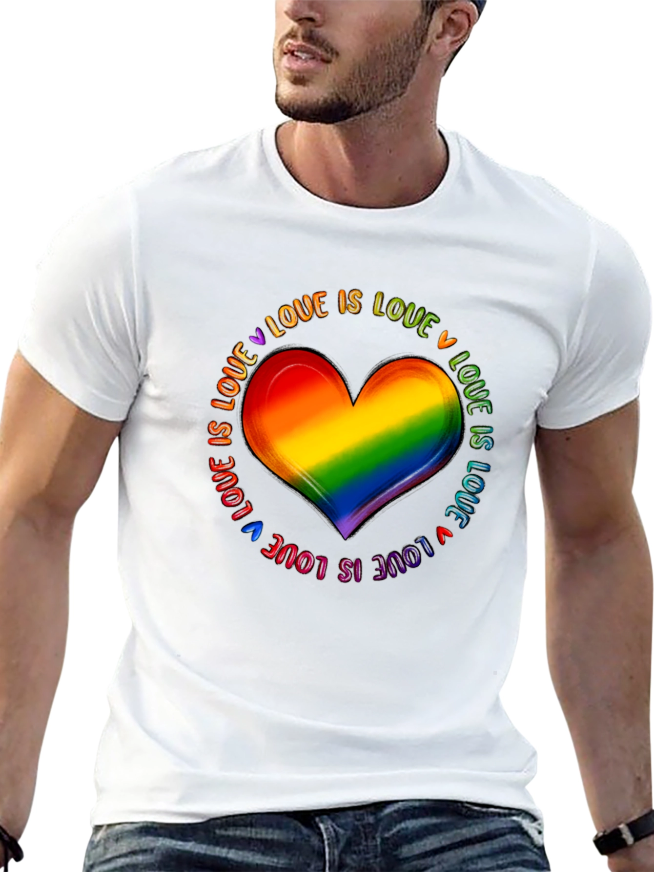 Rainbow Heart Love is Love Pride T-Shirt