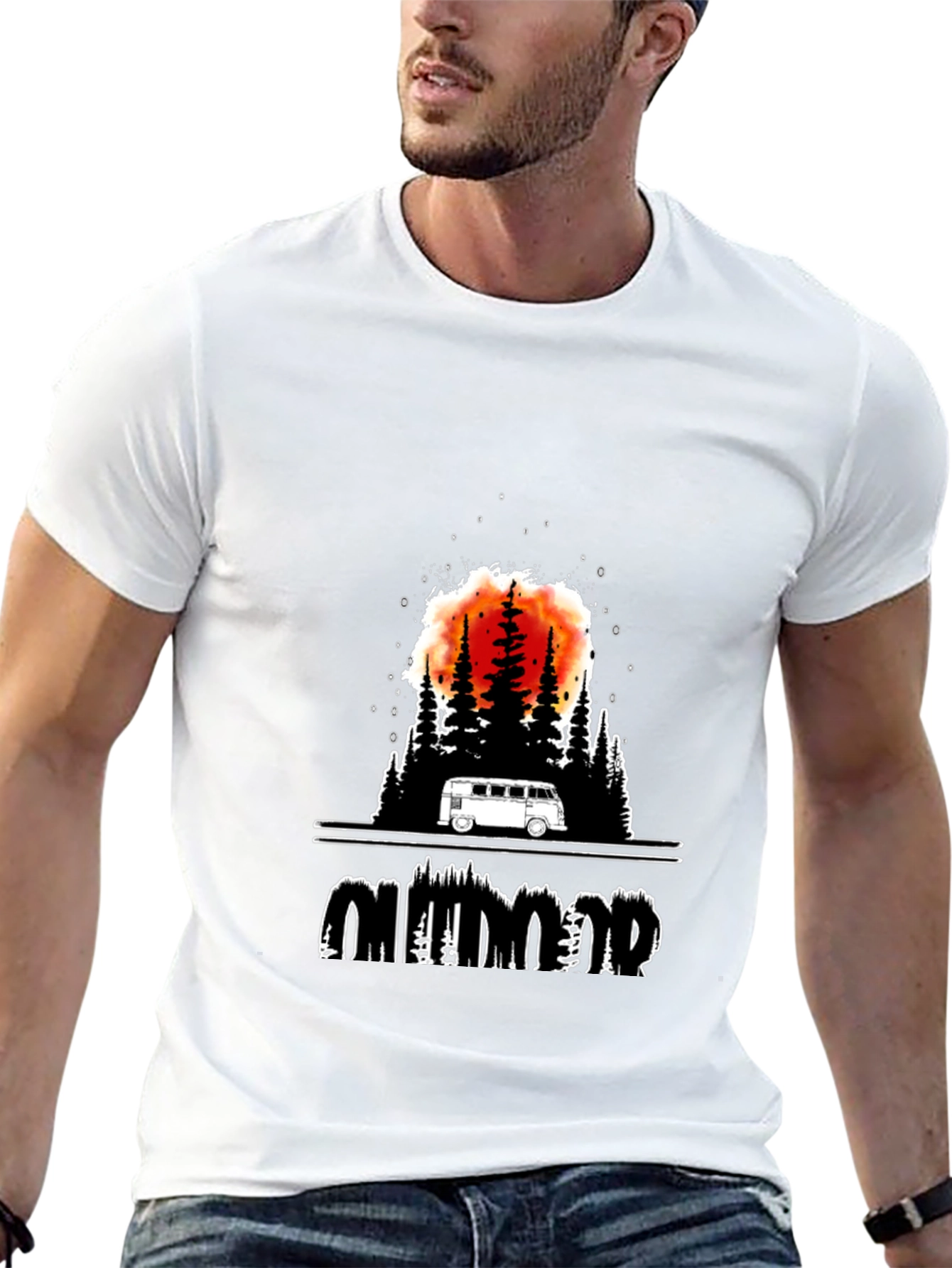 Outdoor Adventure Graphic Tee - Black