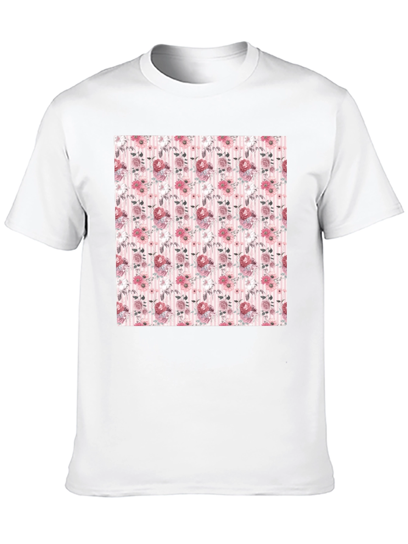 Floral Pattern Black T-Shirt