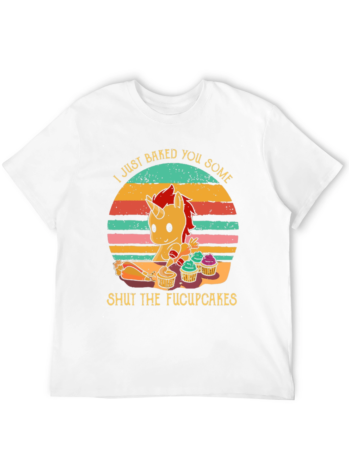 Funny Unicorn Baked Cupcakes Graphic Tee