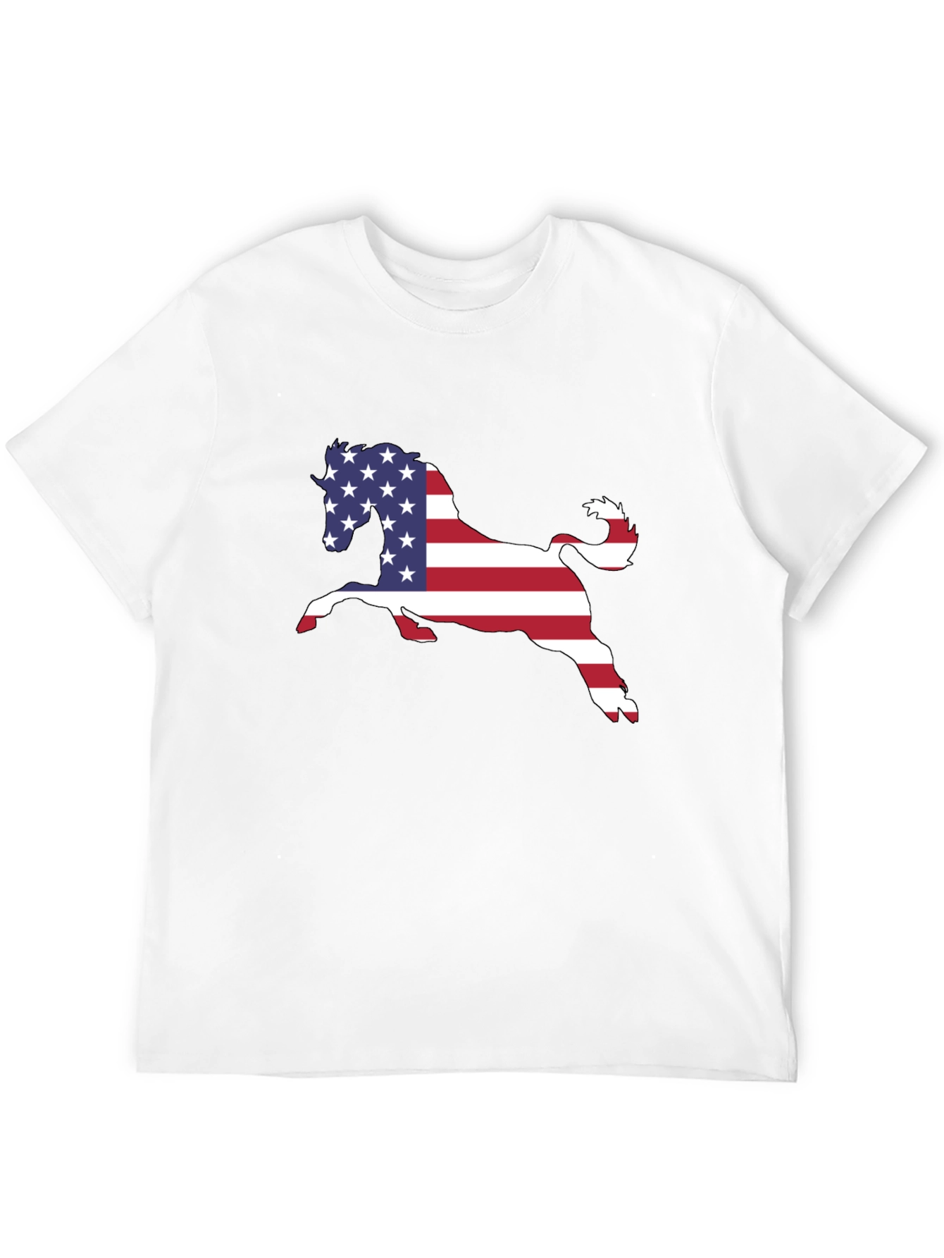 American Flag Horse Black T-Shirt