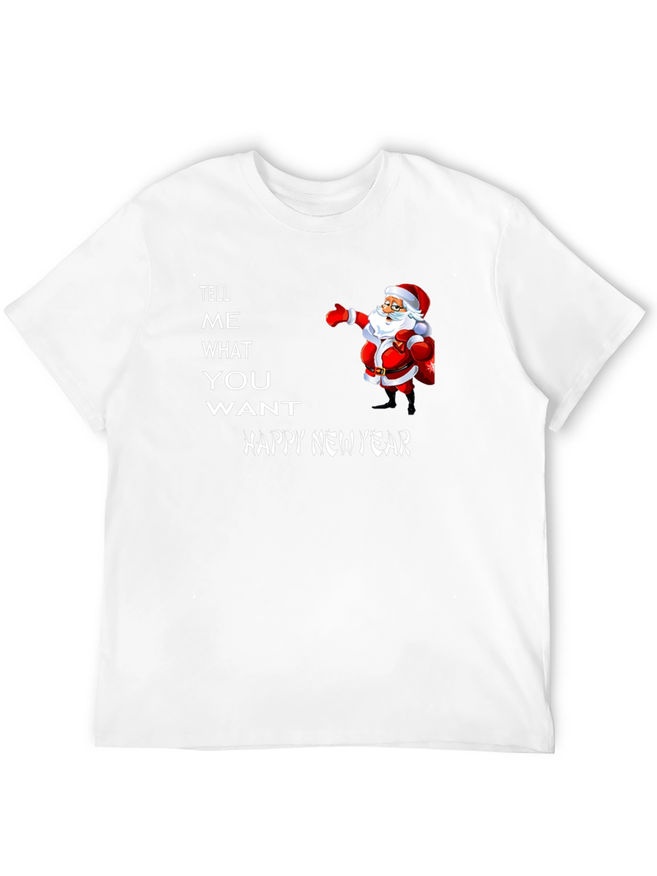 Festive Santa T-Shirt - Happy New Year Graphic Tee