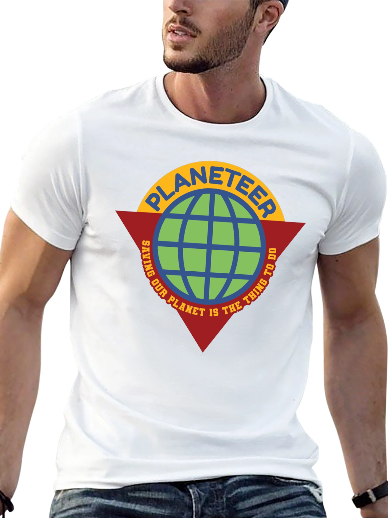 Planeteer Saving Earth Tee - Retro Graphic T-Shirt