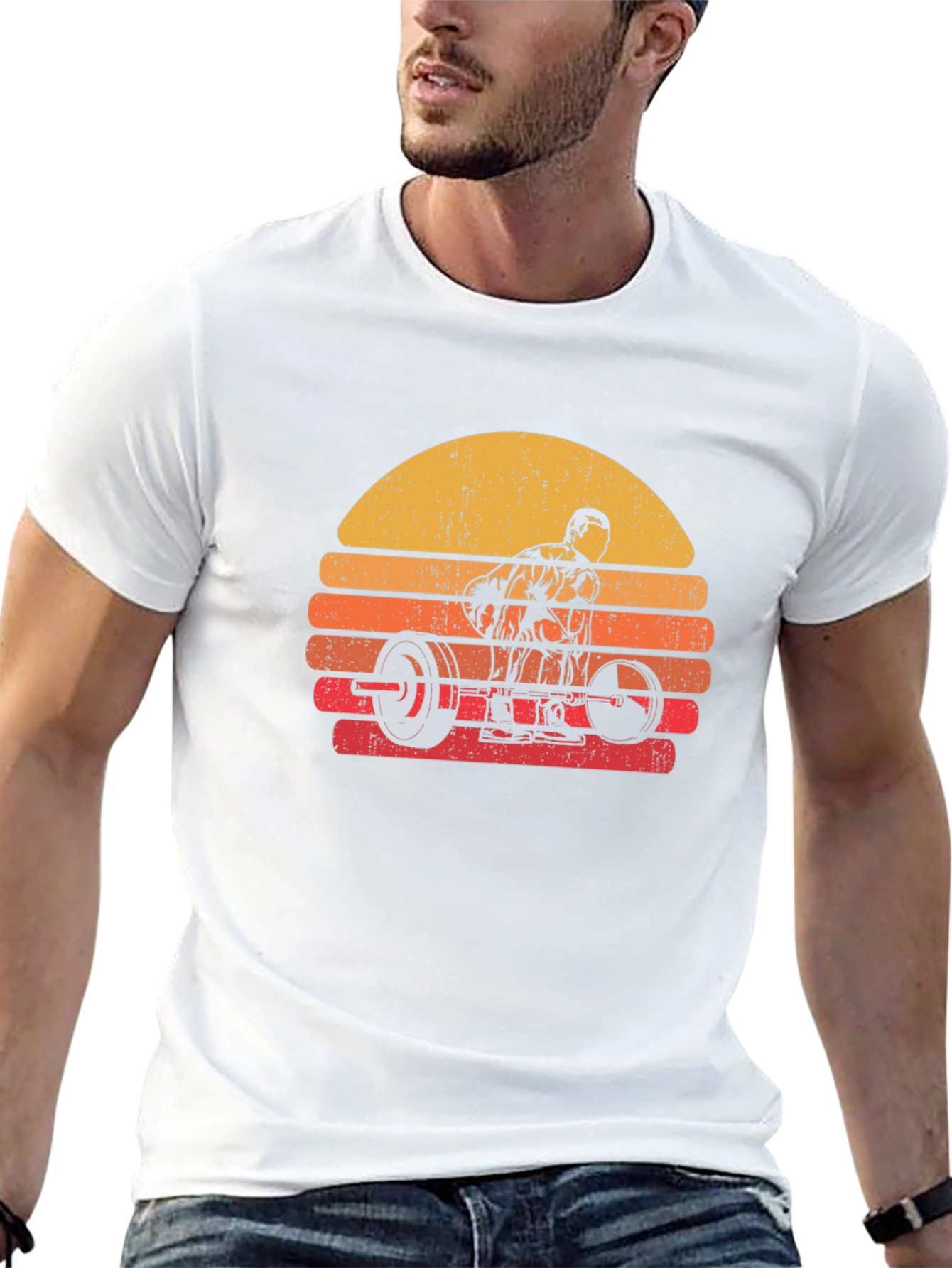 Retro Sunset Deadlift T-Shirt