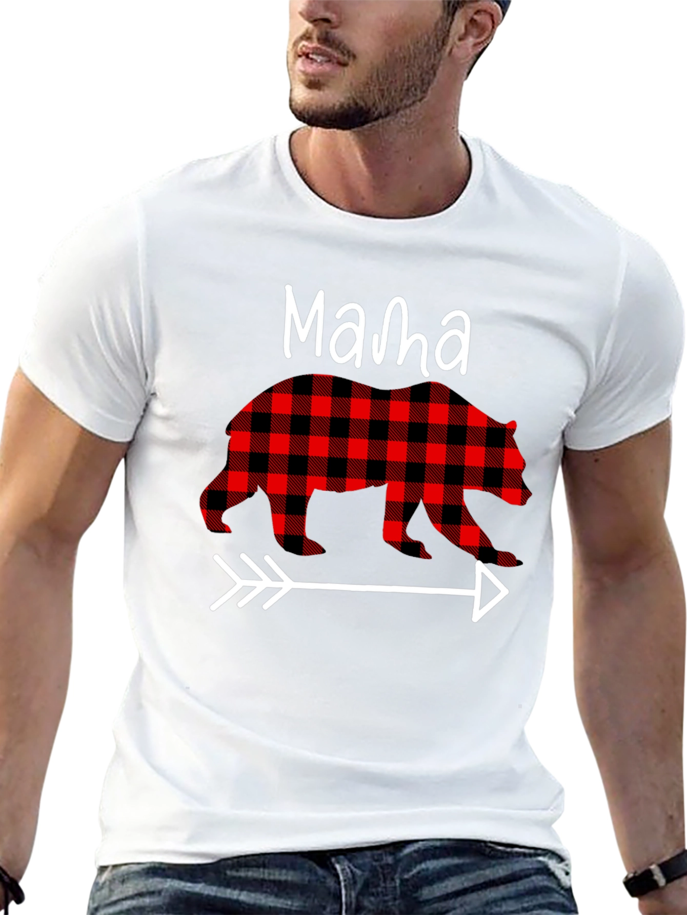 Mama Bear Plaid Arrow Graphic Tee