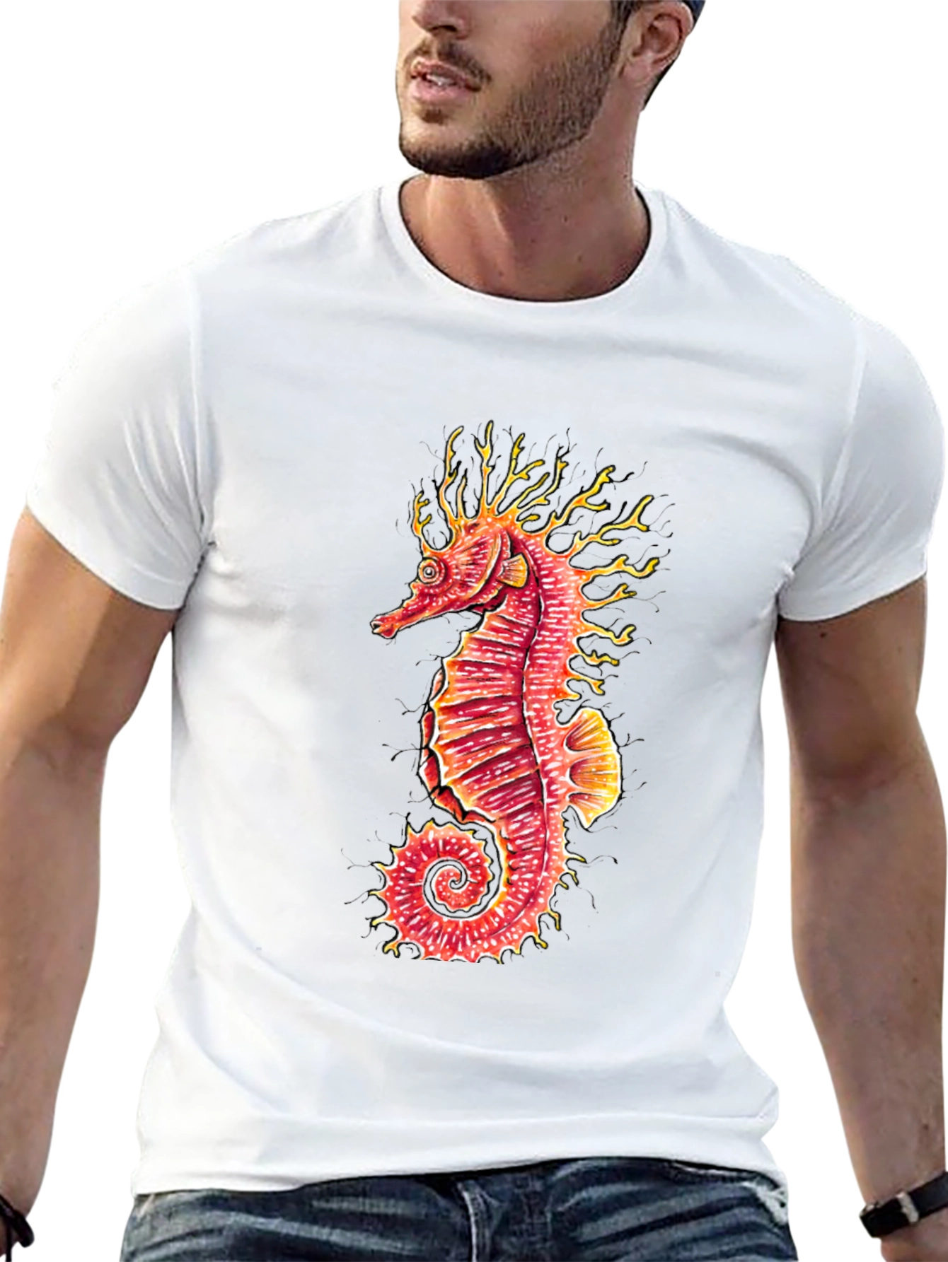 Seahorse Graphic Black T-Shirt