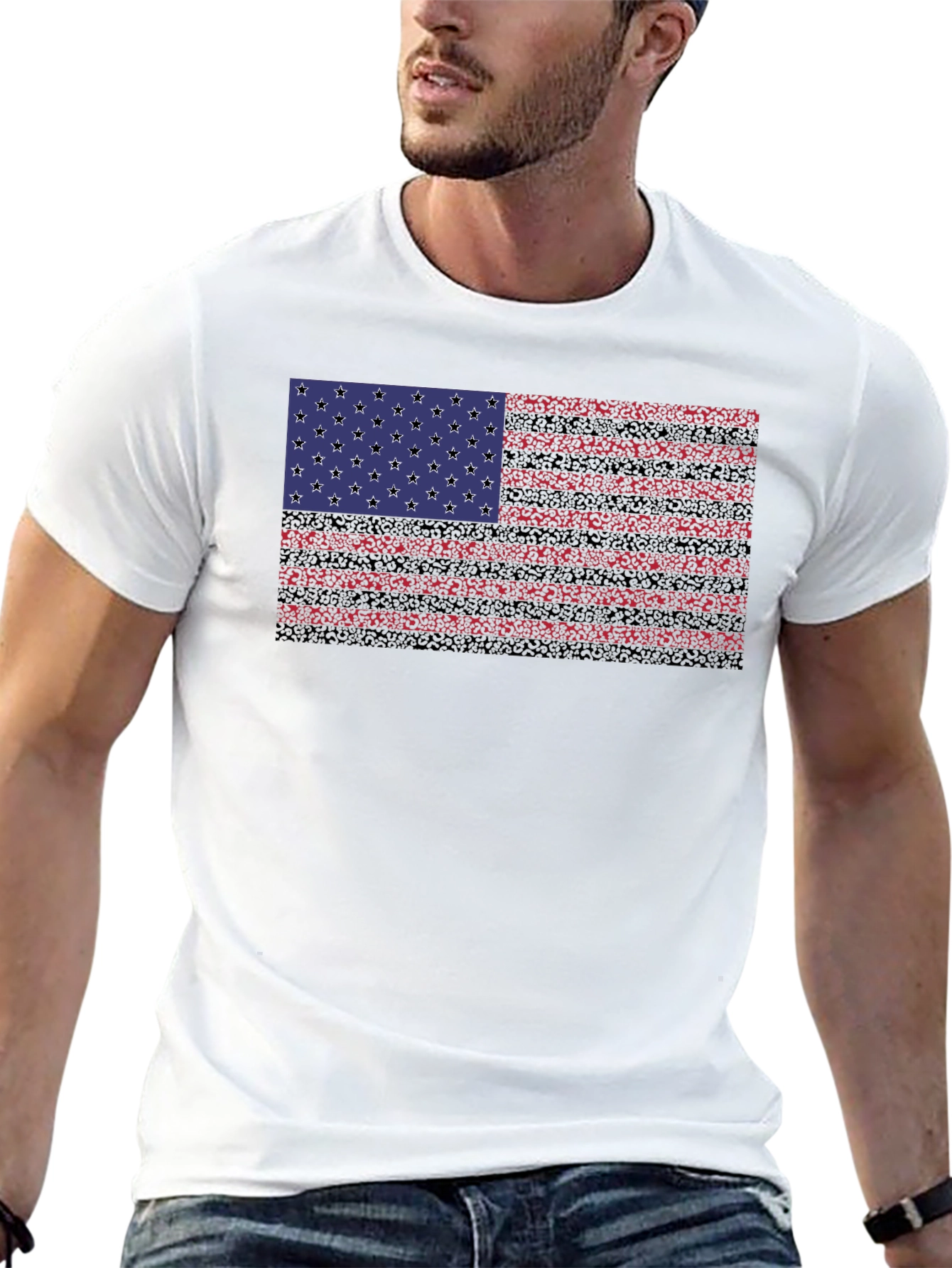 American Flag Graphic Black T-Shirt