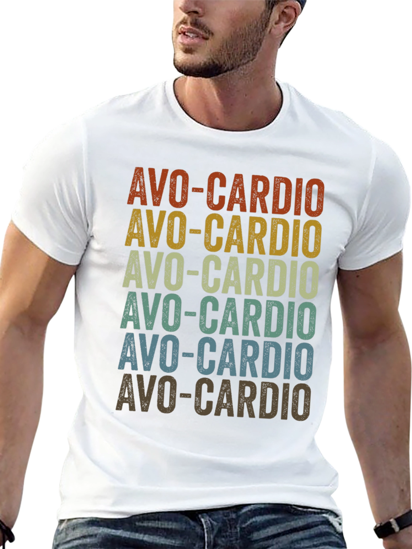 Avo-Cardio Graphic T-Shirt - Trendy Avocado Workout Tee